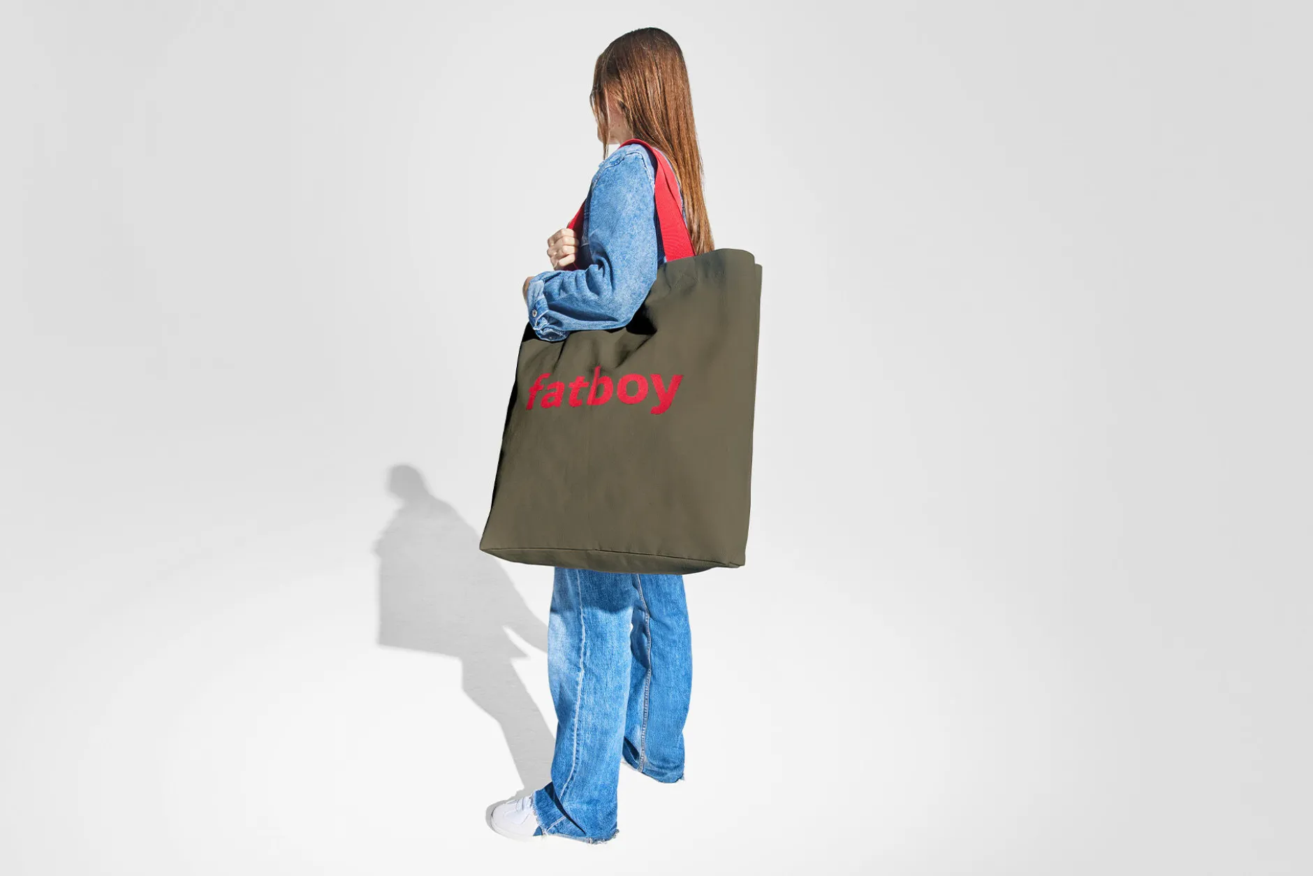 Baggy-Bag Baumwolltasche, grün, 61x55 cm