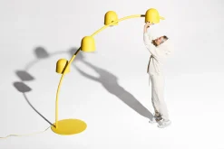 Big Lebow Arc lamp, gelb, 186x234 cm