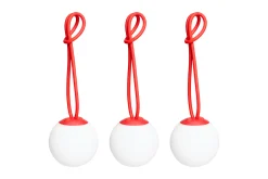 Bolleke Mini set (3 pcs) Kleine wiederaufladbare Lampen, rot, 12x12 cm