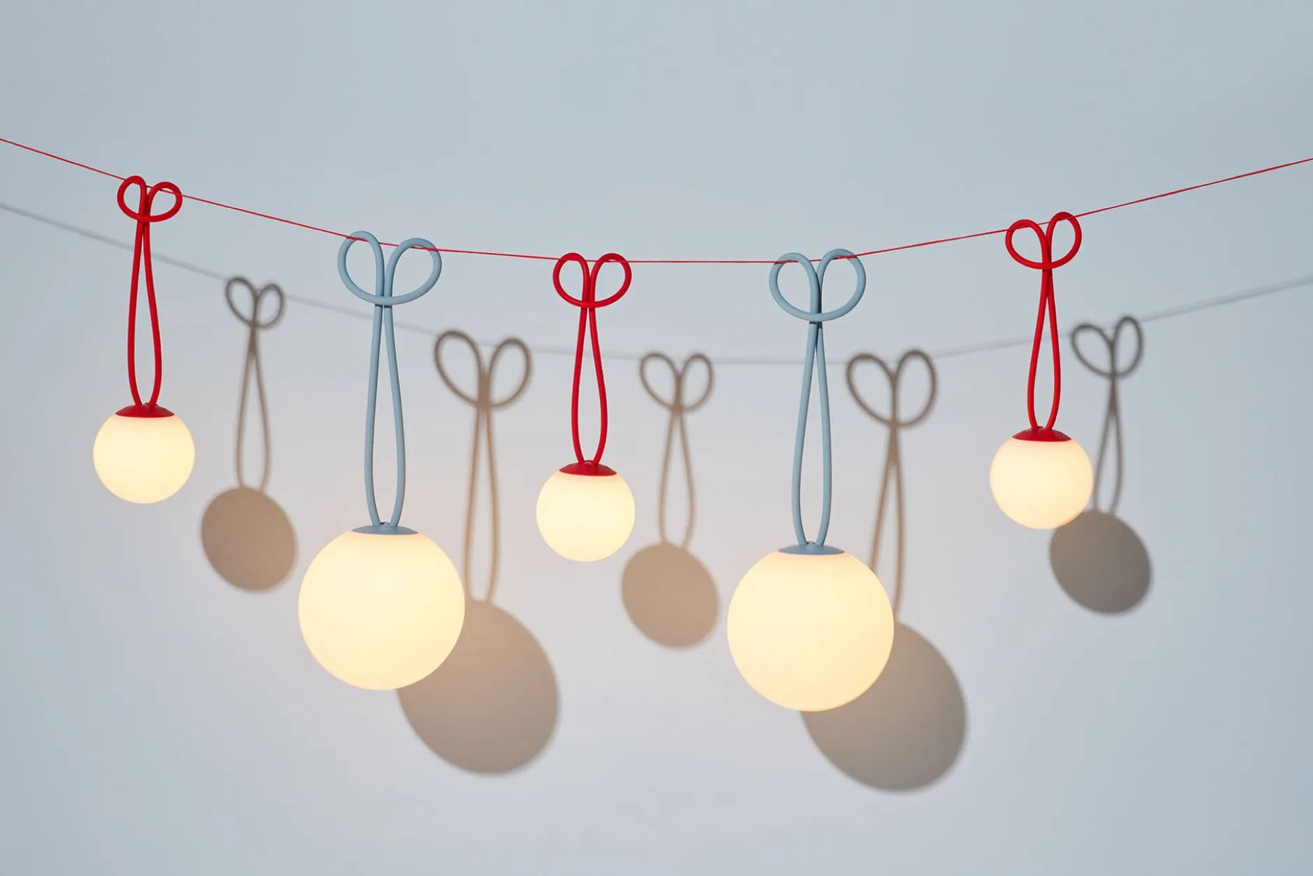 Bolleke Mini set (3 pcs) Kleine wiederaufladbare Lampen, rot, 12x12 cm