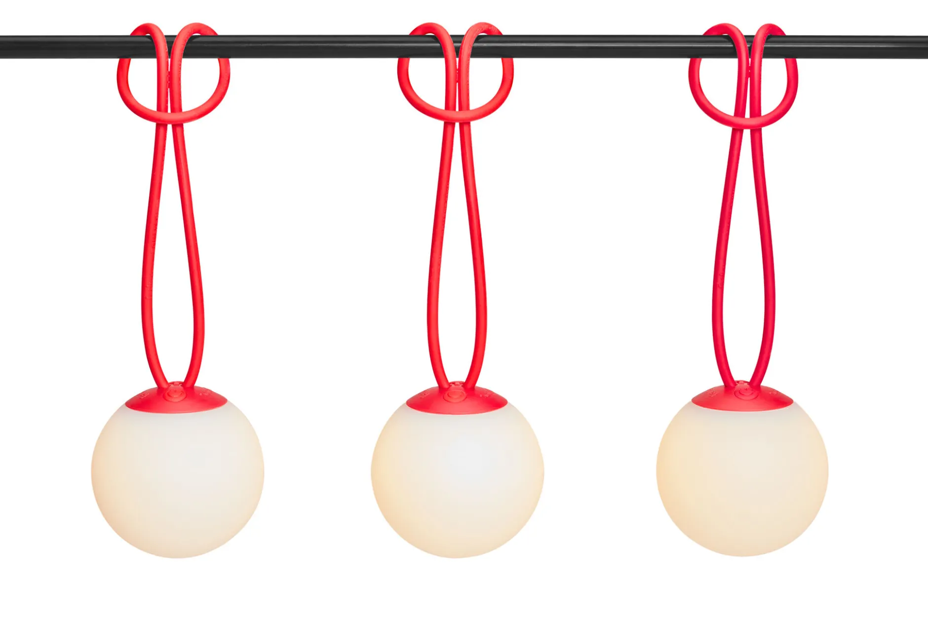 Bolleke Mini set (3 pcs) Kleine wiederaufladbare Lampen, rot, 12x12 cm