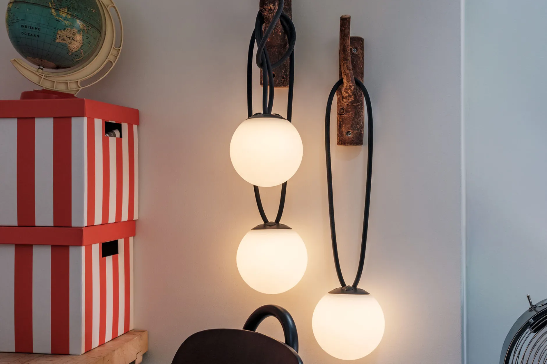 Bolleke Mini set (3 pcs) Kleine wiederaufladbare Lampen, rot, 12x12 cm
