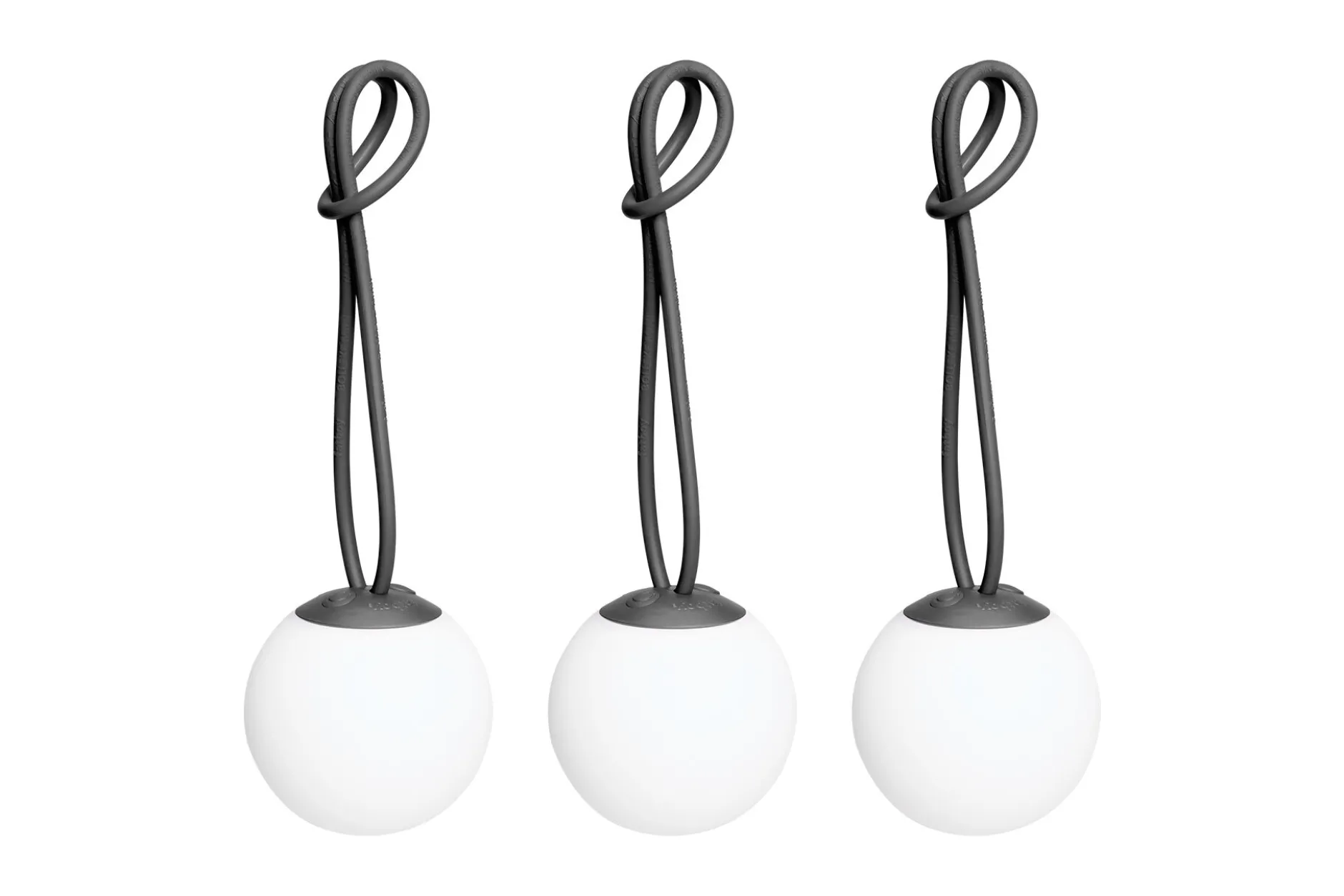 Bolleke Mini set (3 pcs) Kleine wiederaufladbare Lampen, schwarz, 12x12 cm