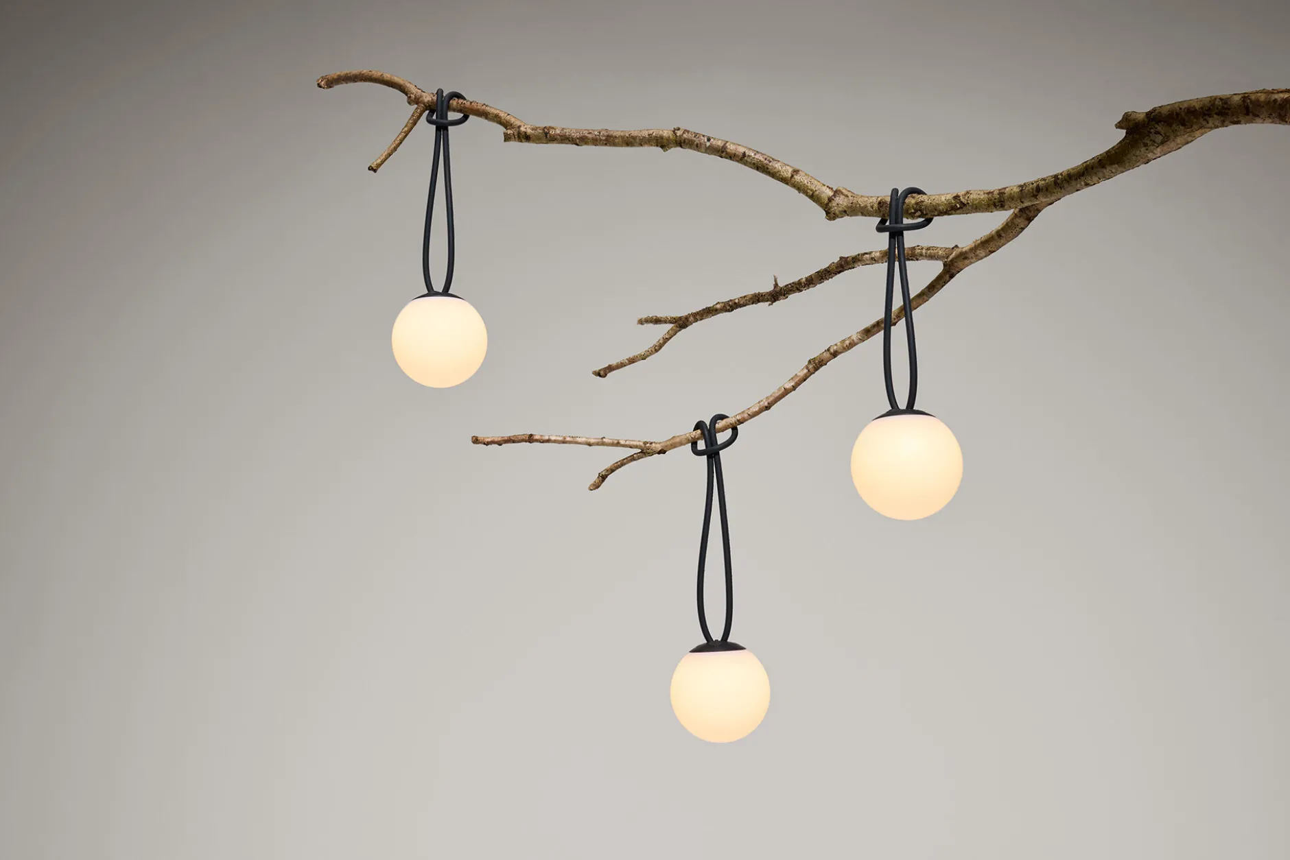 Bolleke Mini set (3 pcs) Kleine wiederaufladbare Lampen, schwarz, 12x12 cm
