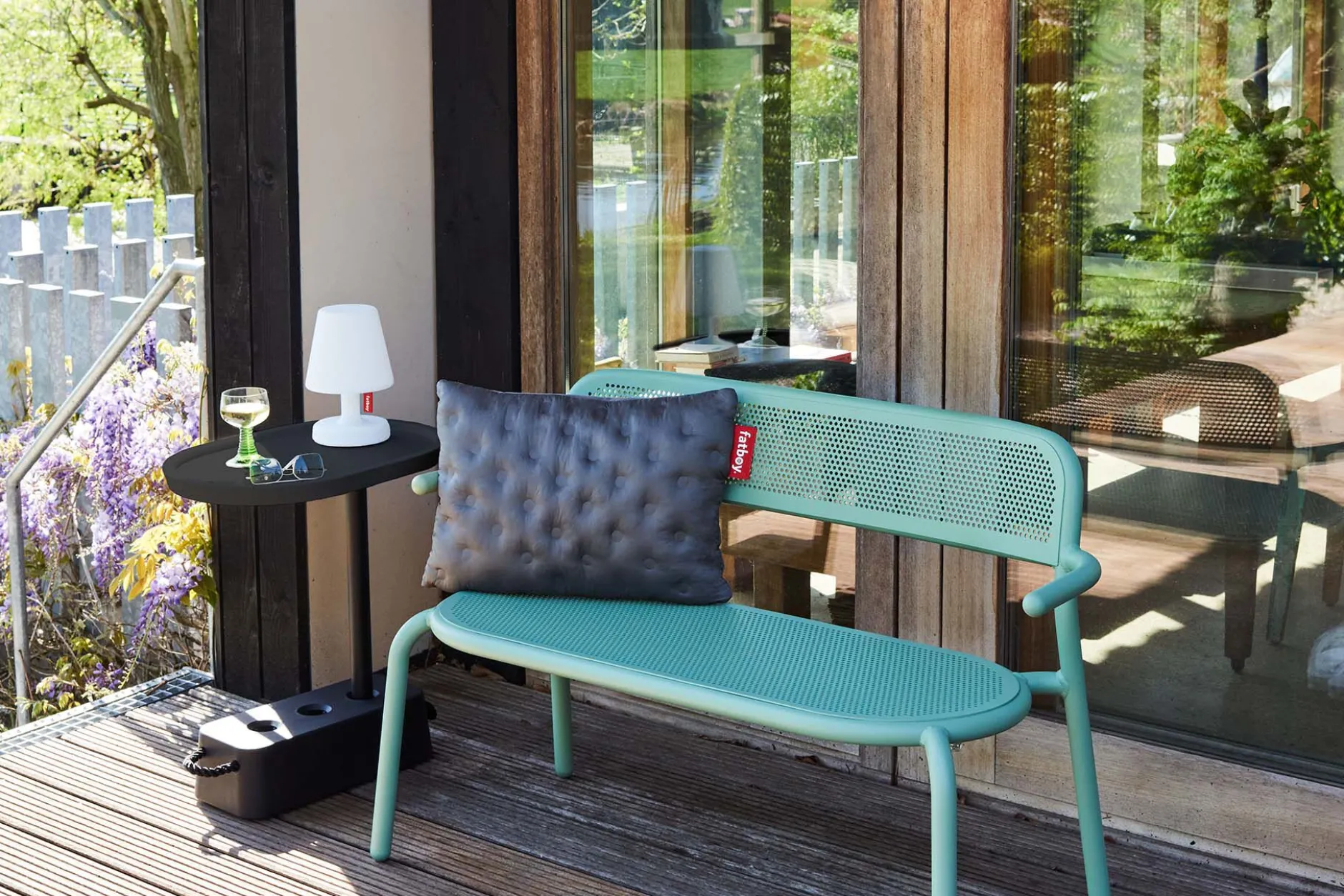 Brick Table Outdoor-Beistelltisch, schwarz, 56x39x63.5 cm