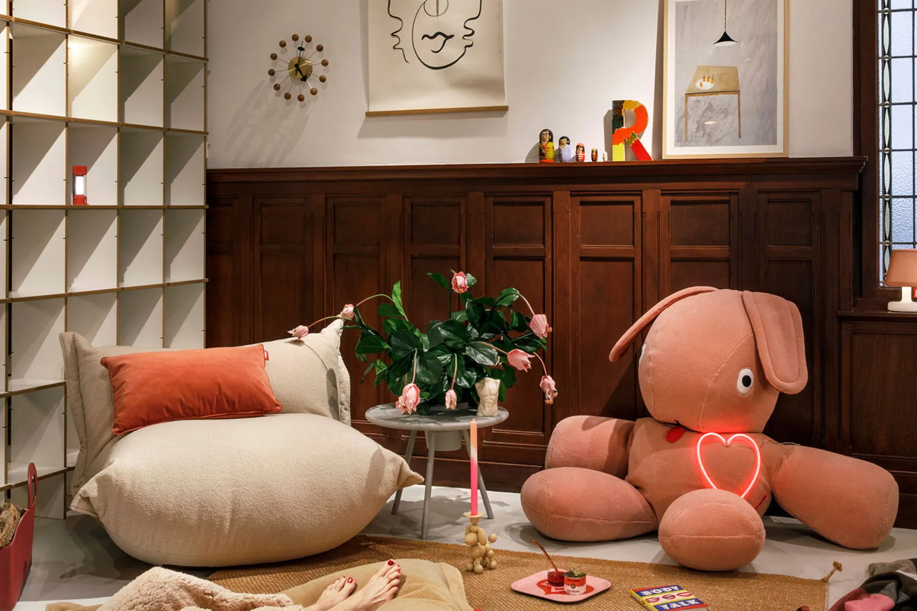 Co9 XS Teddy Kuschelkaninchen, rosa, 180x150x50 cm