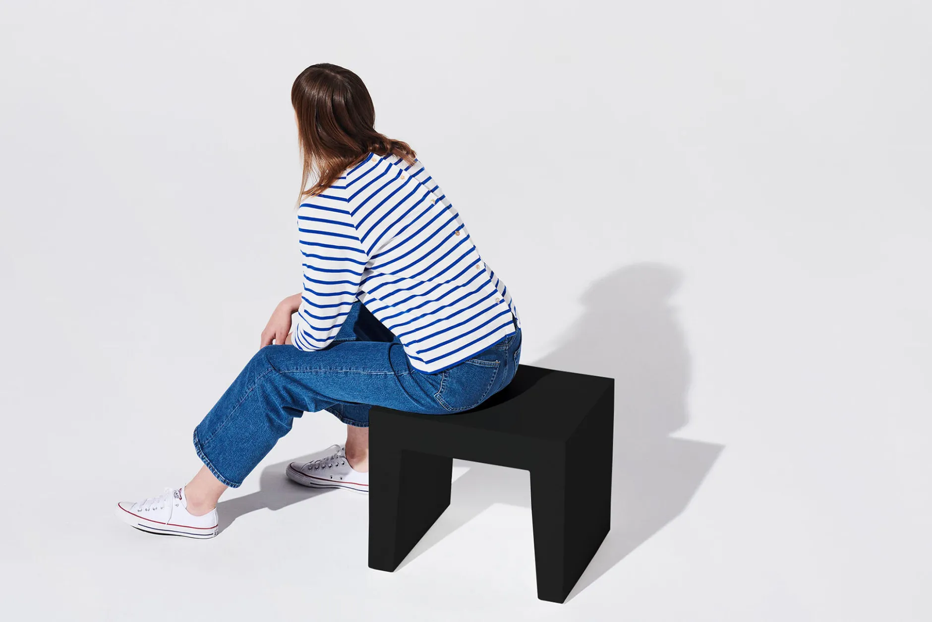 Concrete Seat Outdoor-Hocker, schwarz, 40x50x43 cm