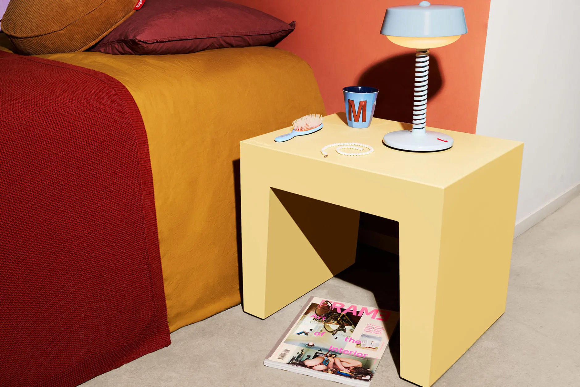 Concrete Seat Outdoor-Hocker, beige, 40x50x43 cm
