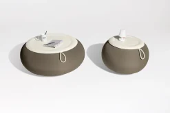 Dumpty Outdoor Outdoor-Beistelltische, grau, 78x78x21 cm
