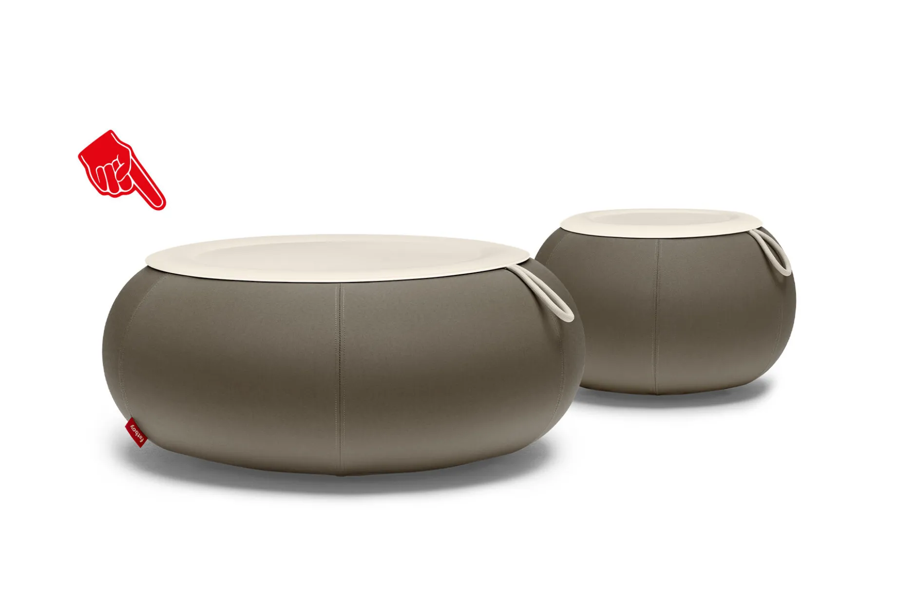 Dumpty Outdoor Outdoor-Beistelltische, grau, 78x78x21 cm