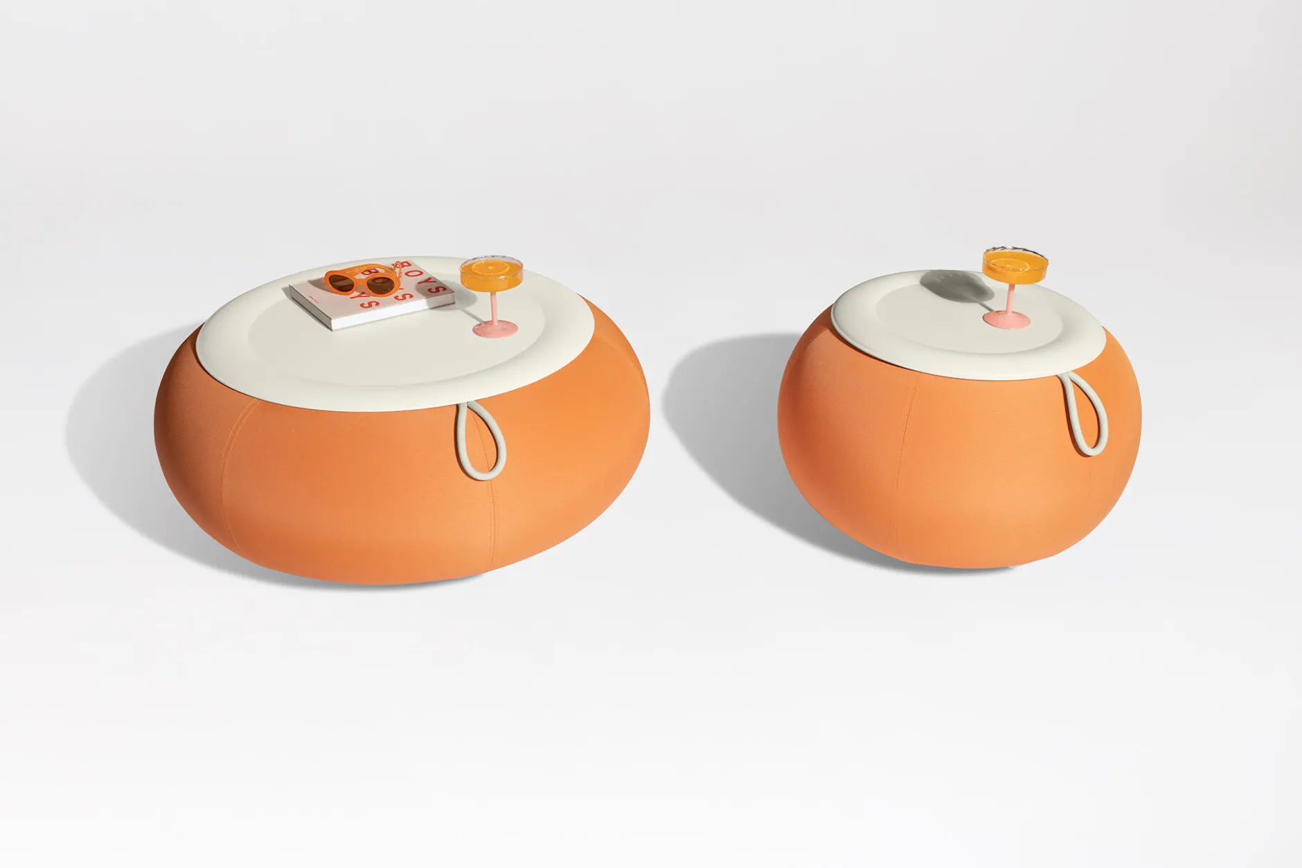 Dumpty Outdoor Outdoor-Beistelltische, orange, 78x78x21 cm