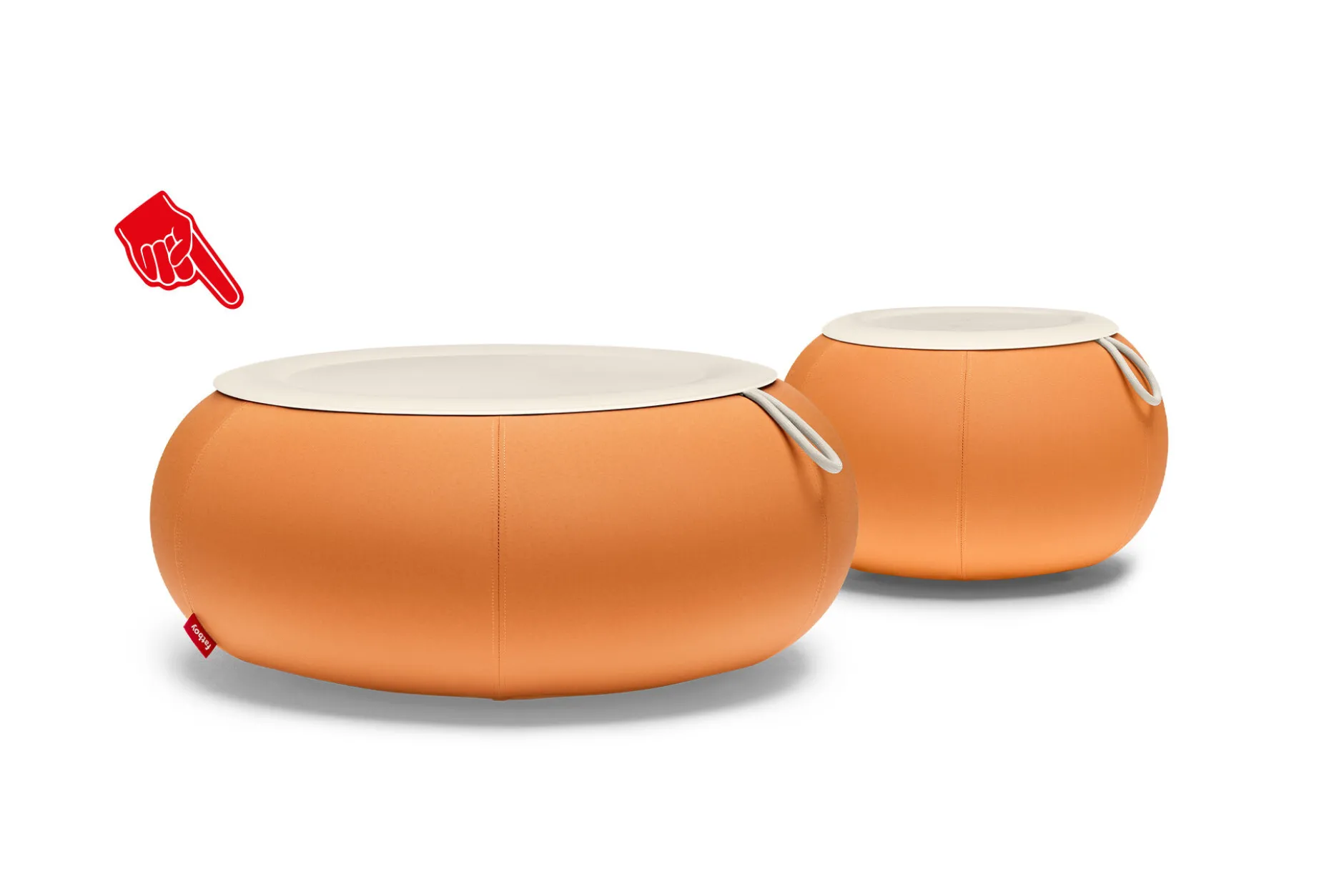 Dumpty Outdoor Outdoor-Beistelltische, orange, 78x78x21 cm