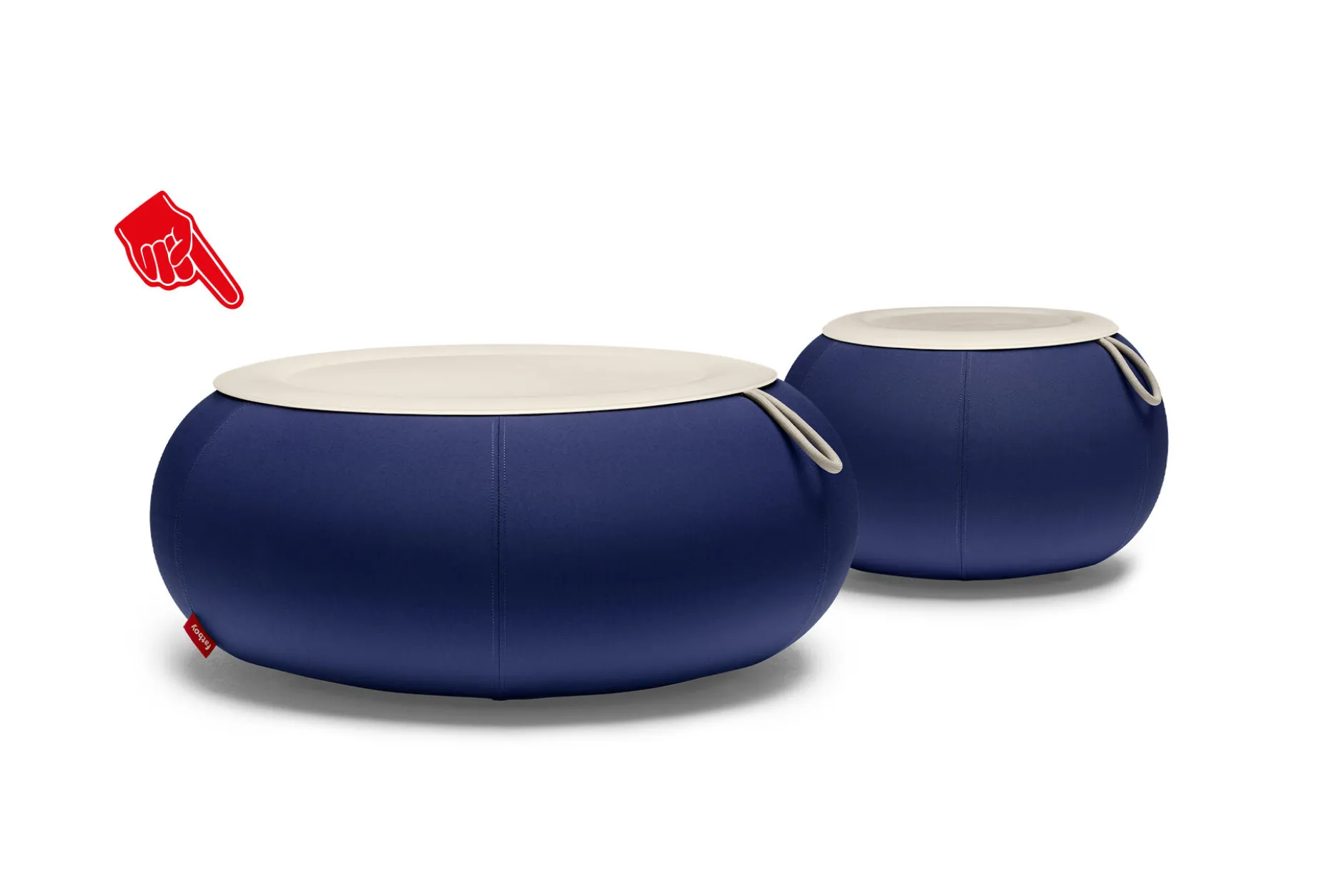 Dumpty Outdoor Outdoor-Beistelltische, blau, 78x78x21 cm