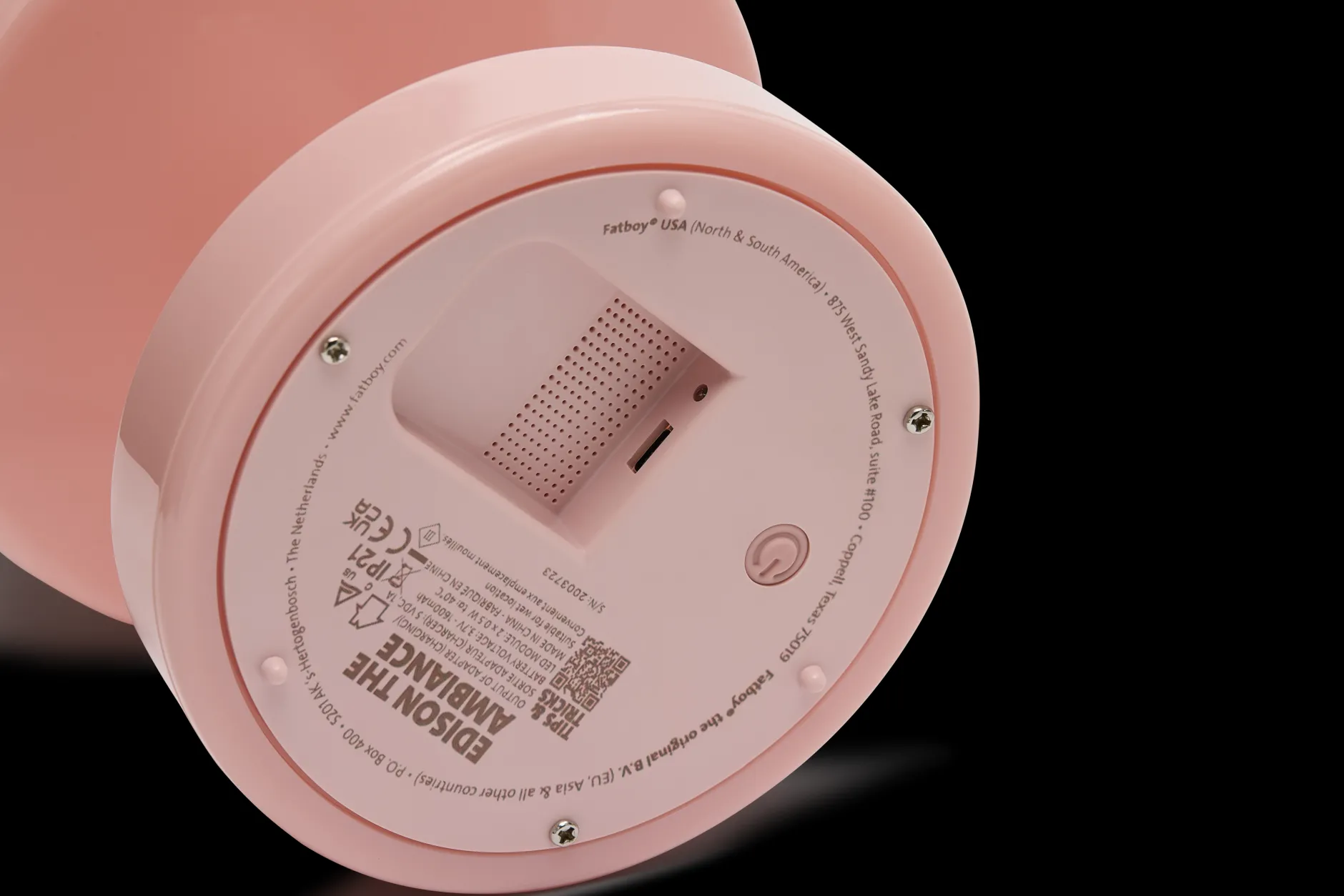 Edison The Ambiance Wiederaufladbare Lampe, rosa, 16.5x16.5x25.3 cm