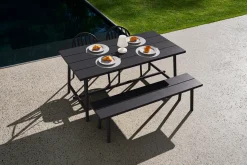 Fred's Bench Gartenbank, schwarz, 160x40x46.5 cm