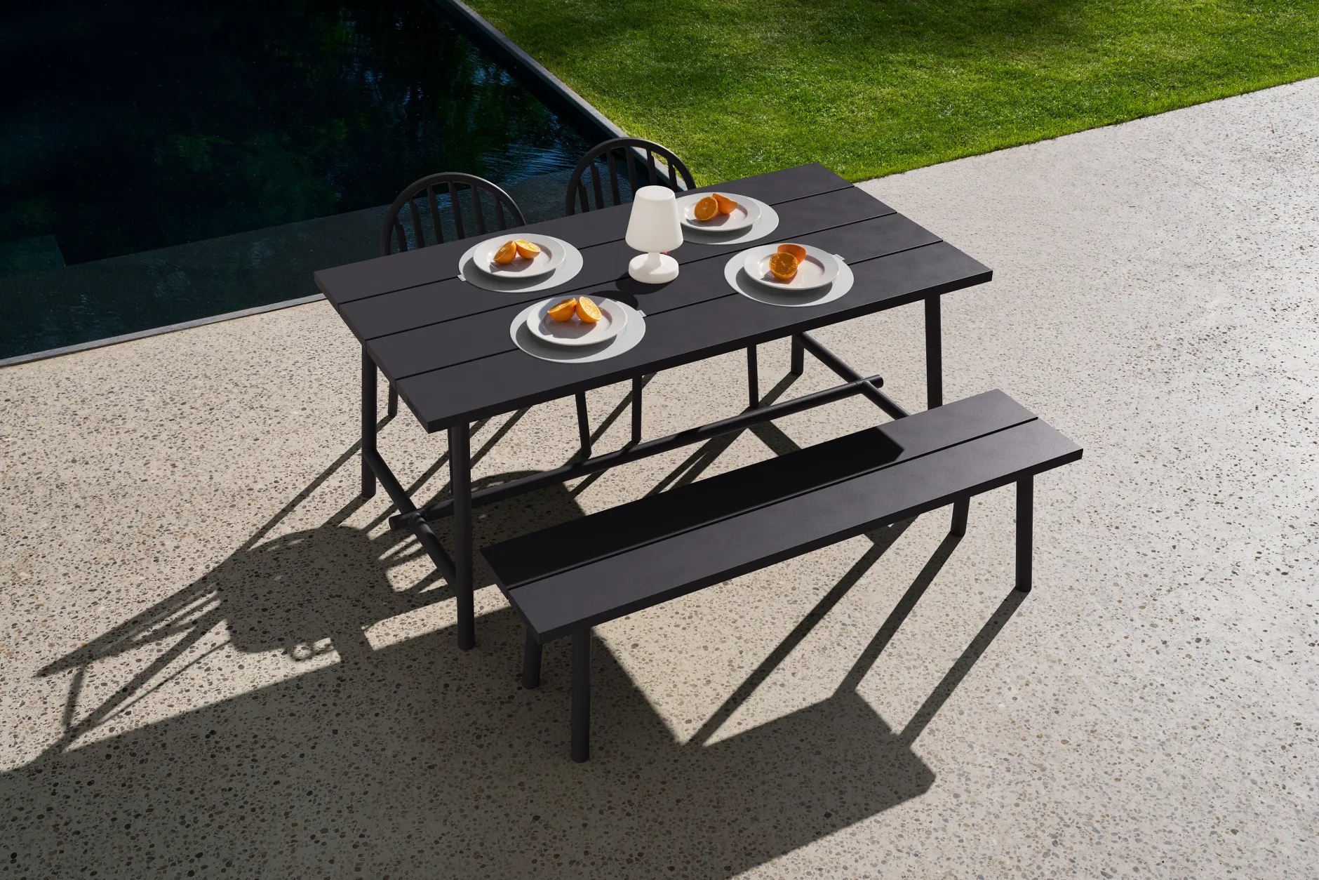 Fred's Bench Gartenbank, schwarz, 160x40x46.5 cm