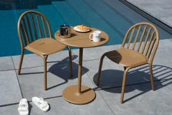 Fred's Bistreau Kleiner runder Gartentisch, braun, 60x60x76 cm