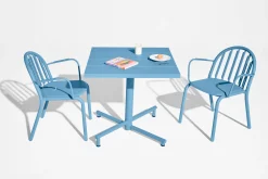 Fred's Square Bistreau Kleiner quadratischer Gartentisch, blau, 80x80x76 cm