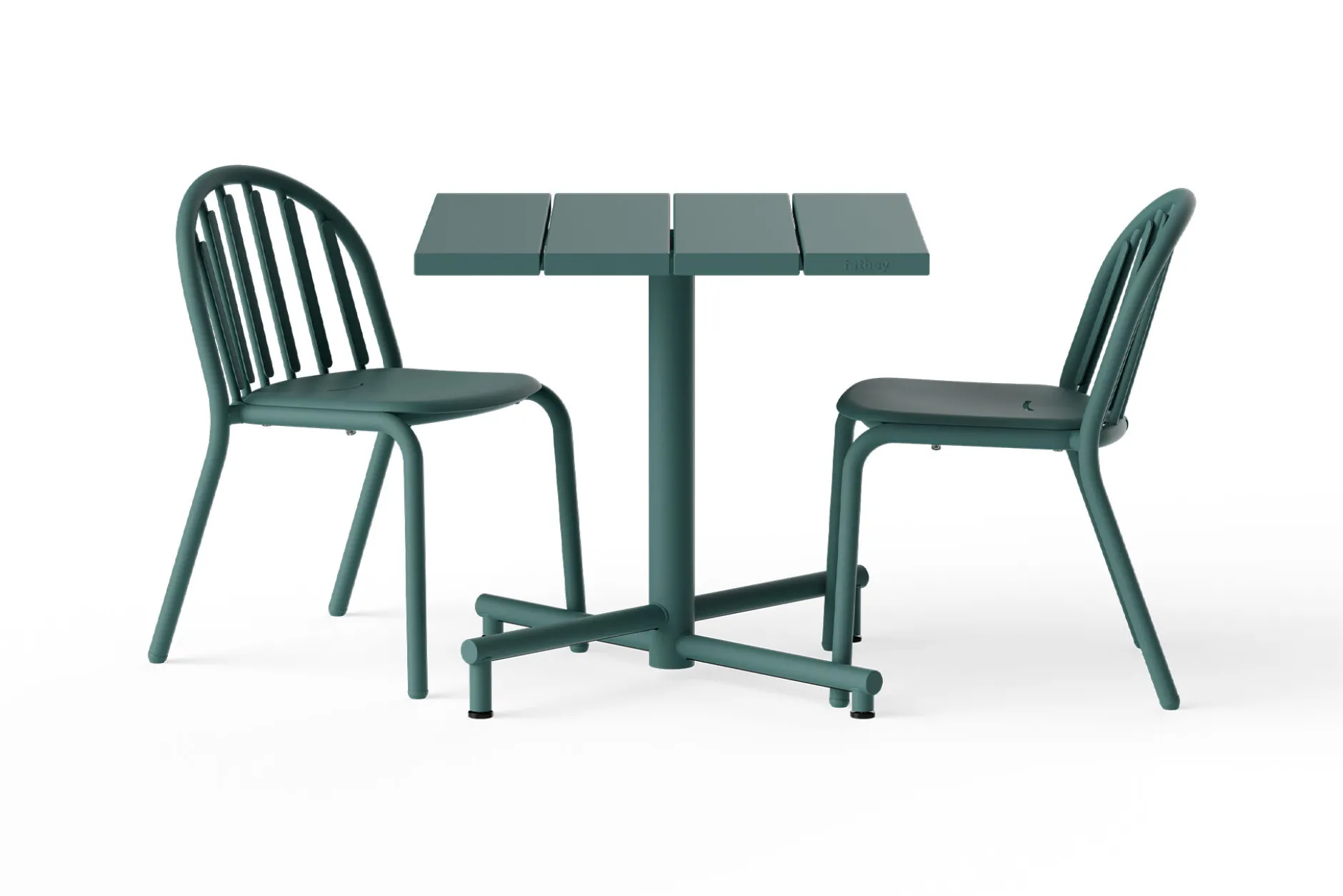 Fred's Square Bistreau Kleiner quadratischer Gartentisch, grün, 80x80x76 cm