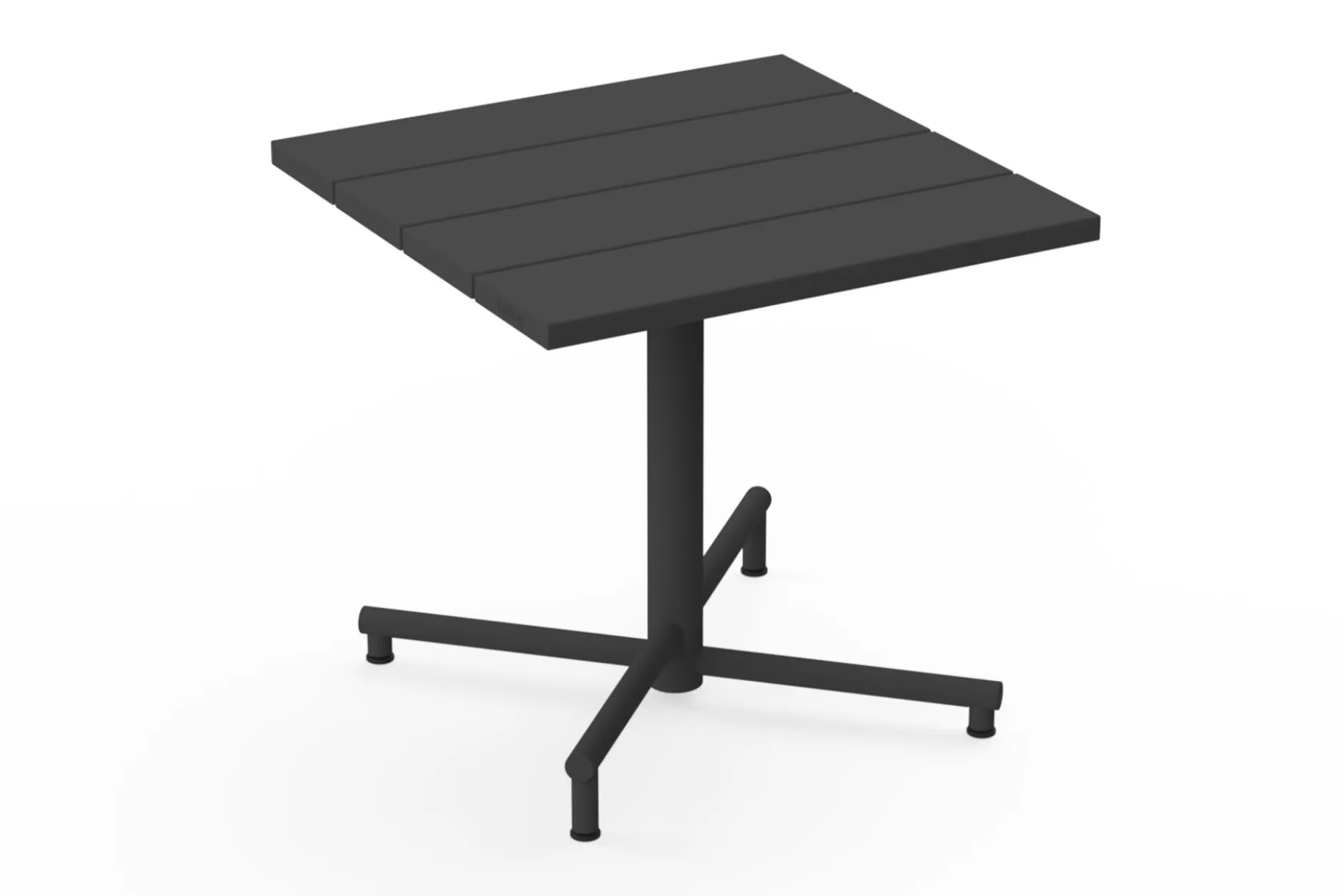 Fred's Square Bistreau Kleiner quadratischer Gartentisch, schwarz, 80x80x76 cm
