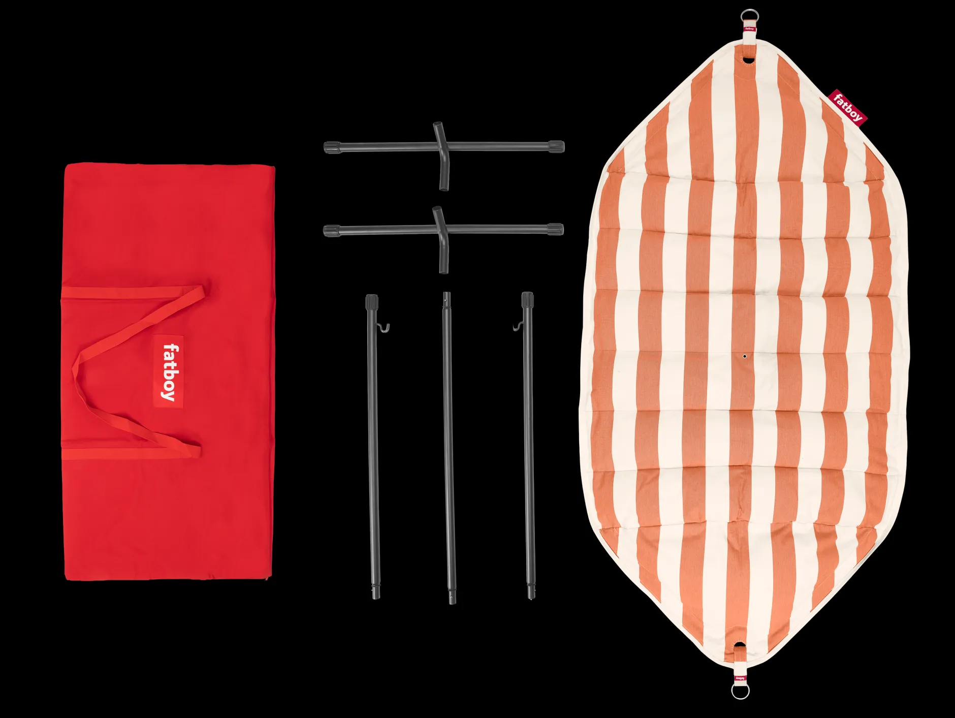 Headdemock Superb Stripe Orange Creme Hängematte mit Gestell, 270x138x110 cm