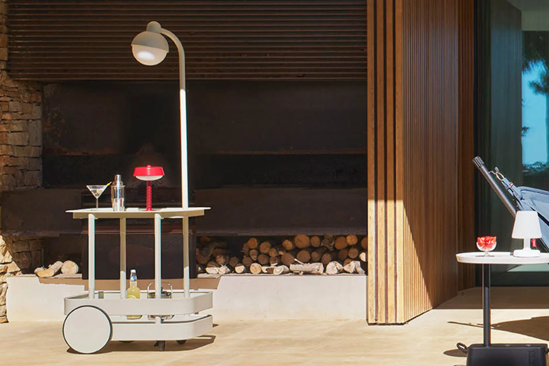 Jolly Trolley Mobile Bartisch, weiß, 78x55x200 cm