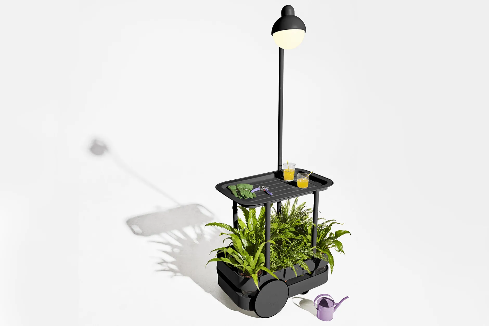 Jolly Trolley Mobile Bartisch, schwarz, 78x55x200 cm