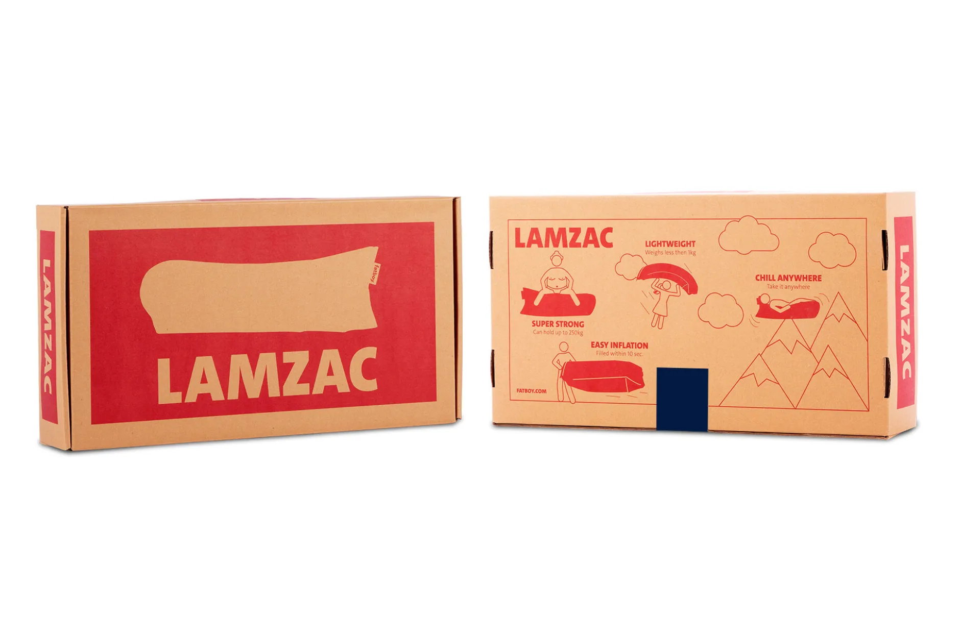 Lamzac 3.0 Aufblasbarer Sitzsack, blau, 185x83x50 cm