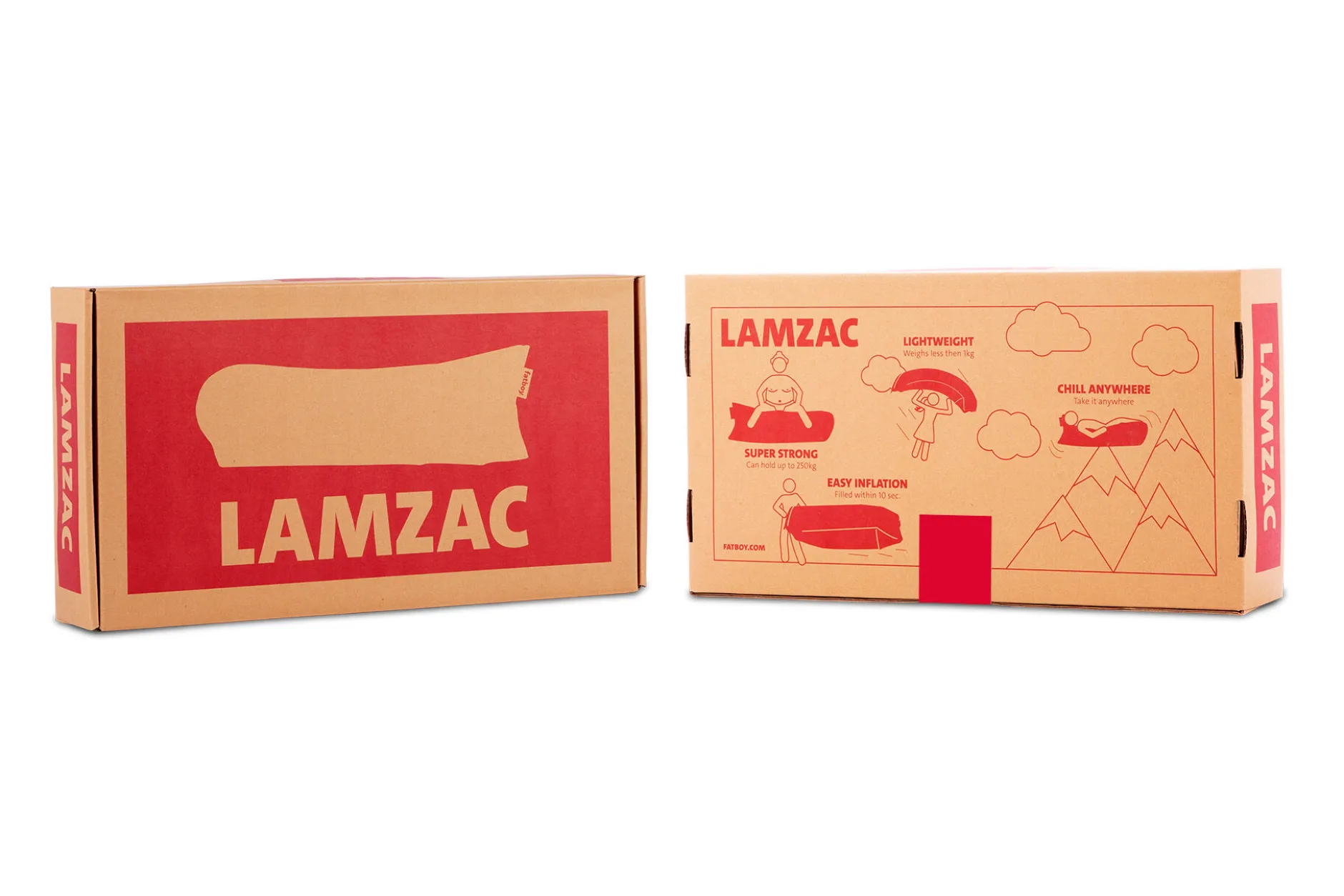 Lamzac 3.0 Aufblasbarer Sitzsack, rot, 185x83x50 cm