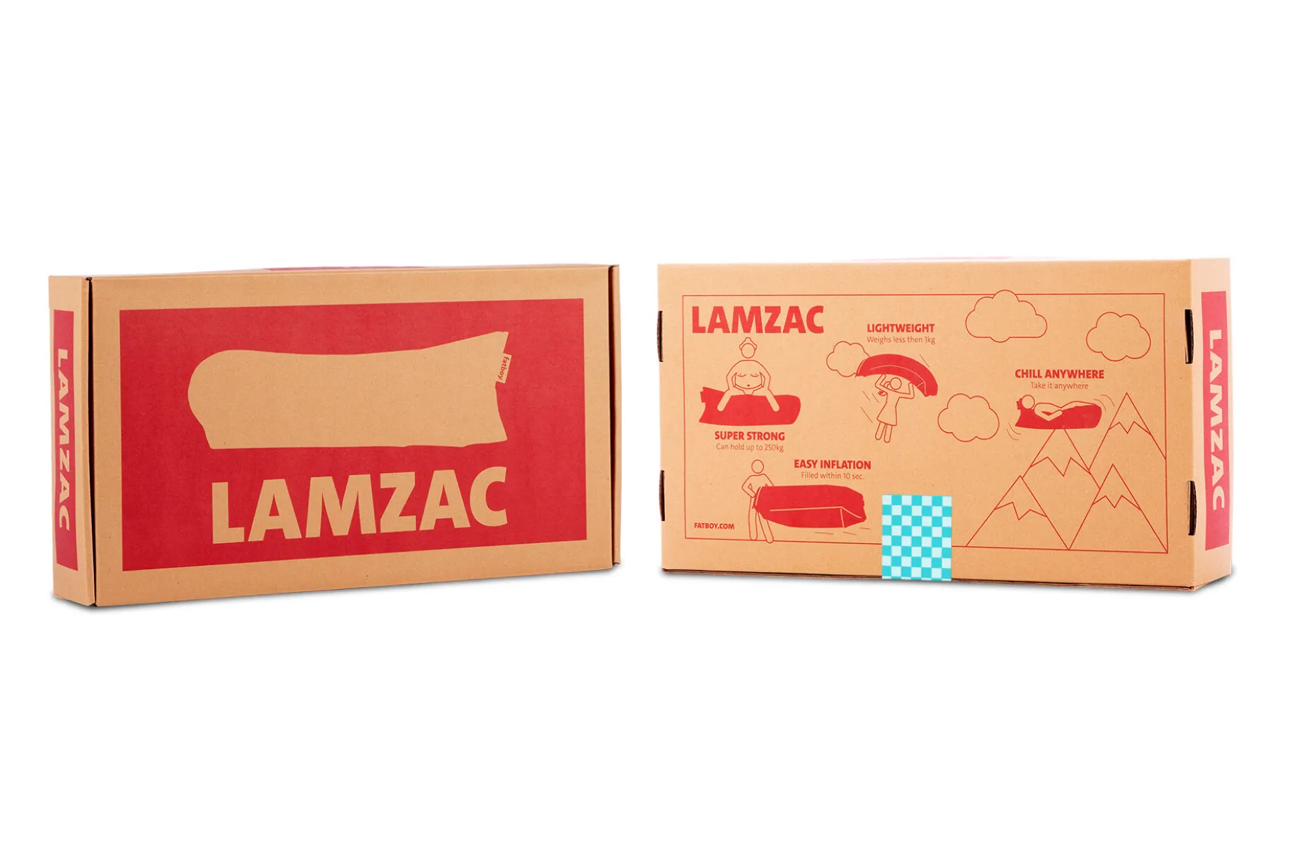 Lamzac 3.0 Aufblasbarer Sitzsack, weiß, 185x83x50 cm