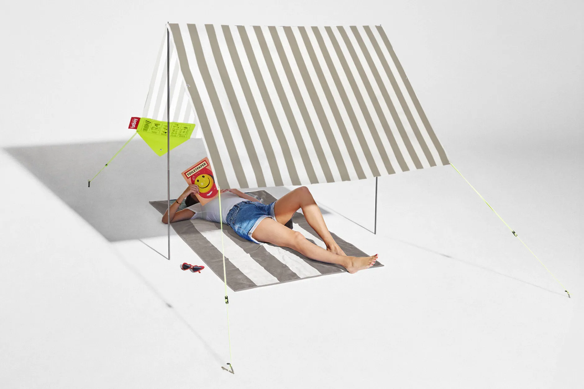 Miasun Tragbares Strandzelt, grau, 330x190x140 cm