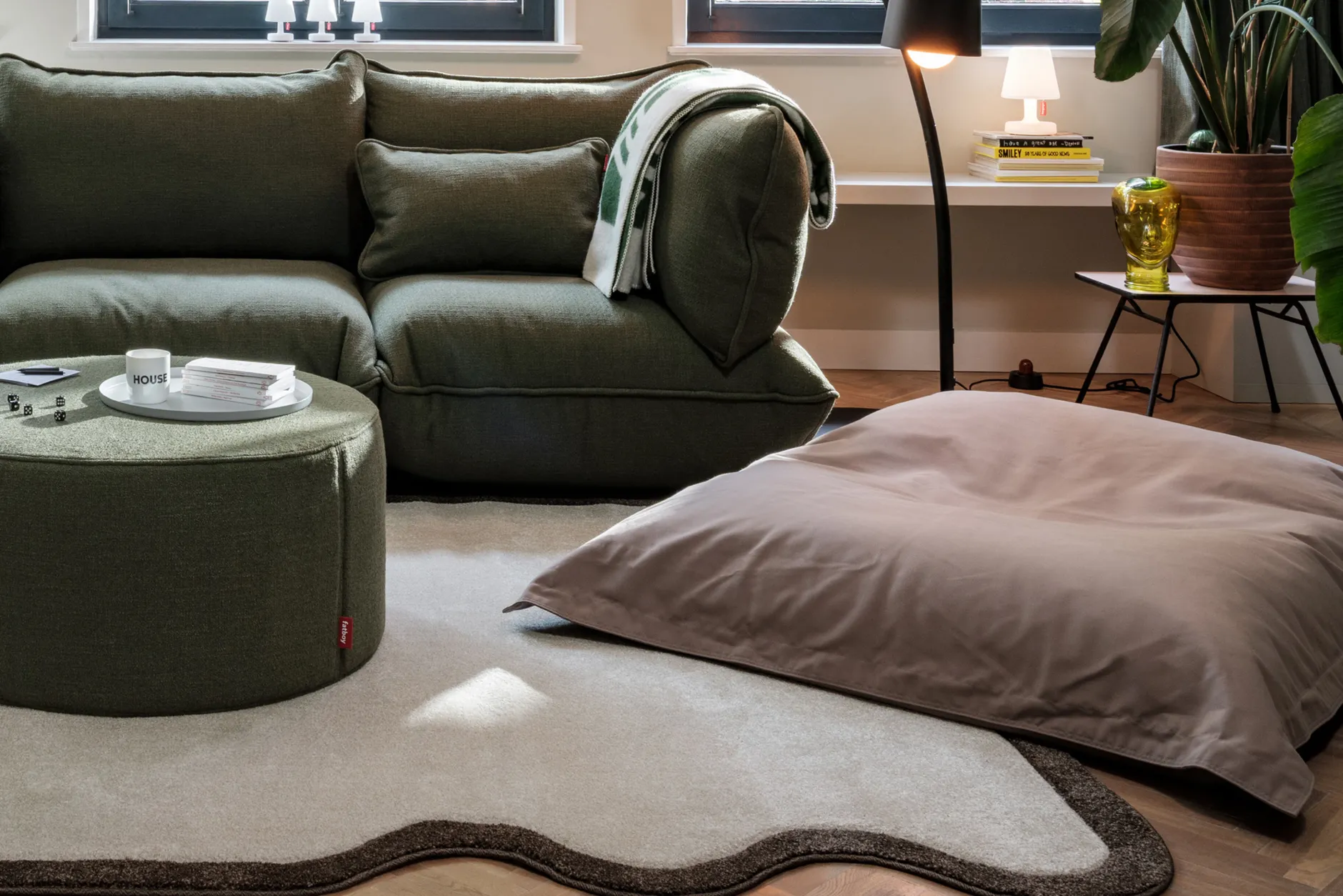 Original Canvas Indoor Sitzsack, grau, 140x180 cm