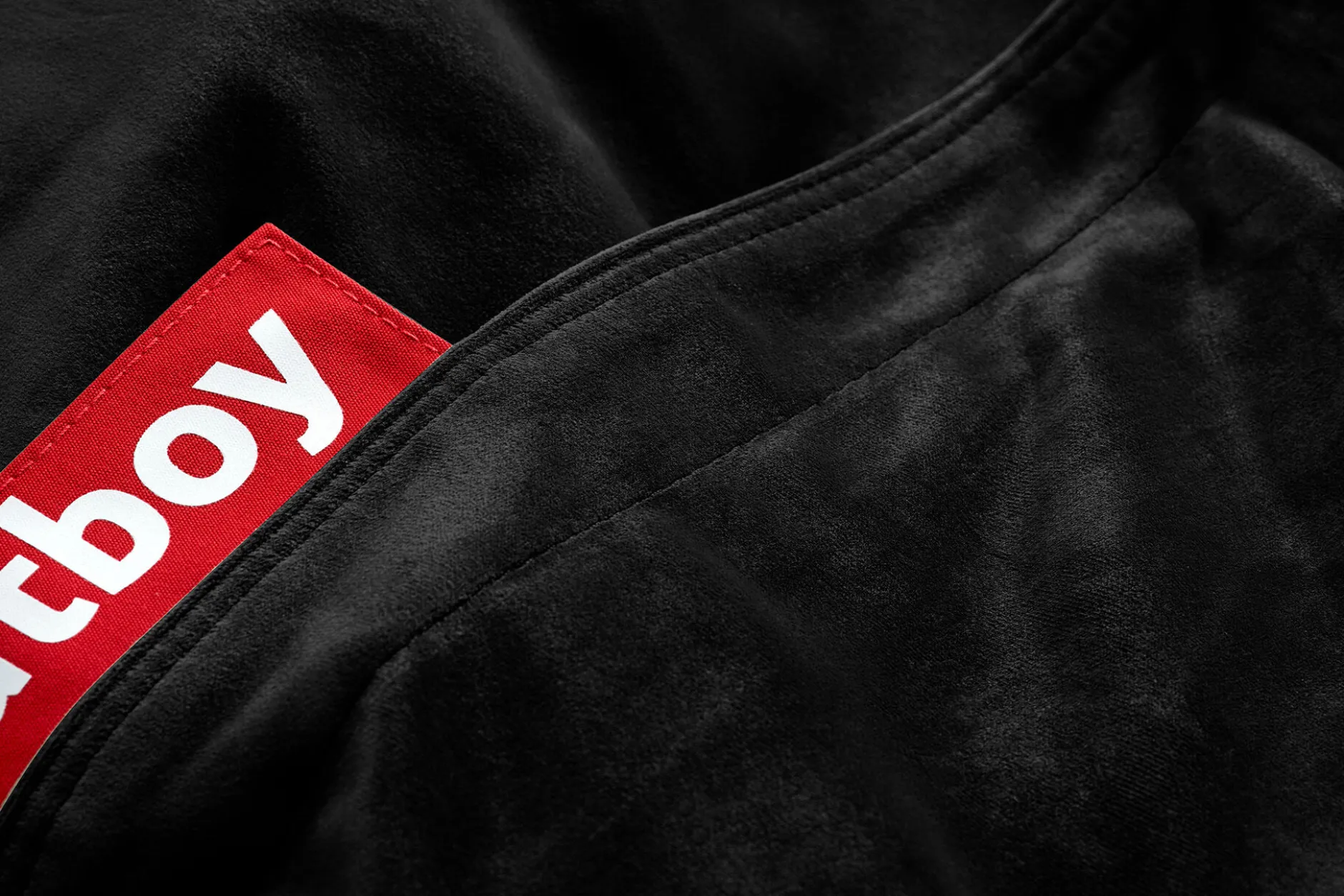 Original Slim Velvet Samt-Sitzsack, schwarz, 120x155 cm