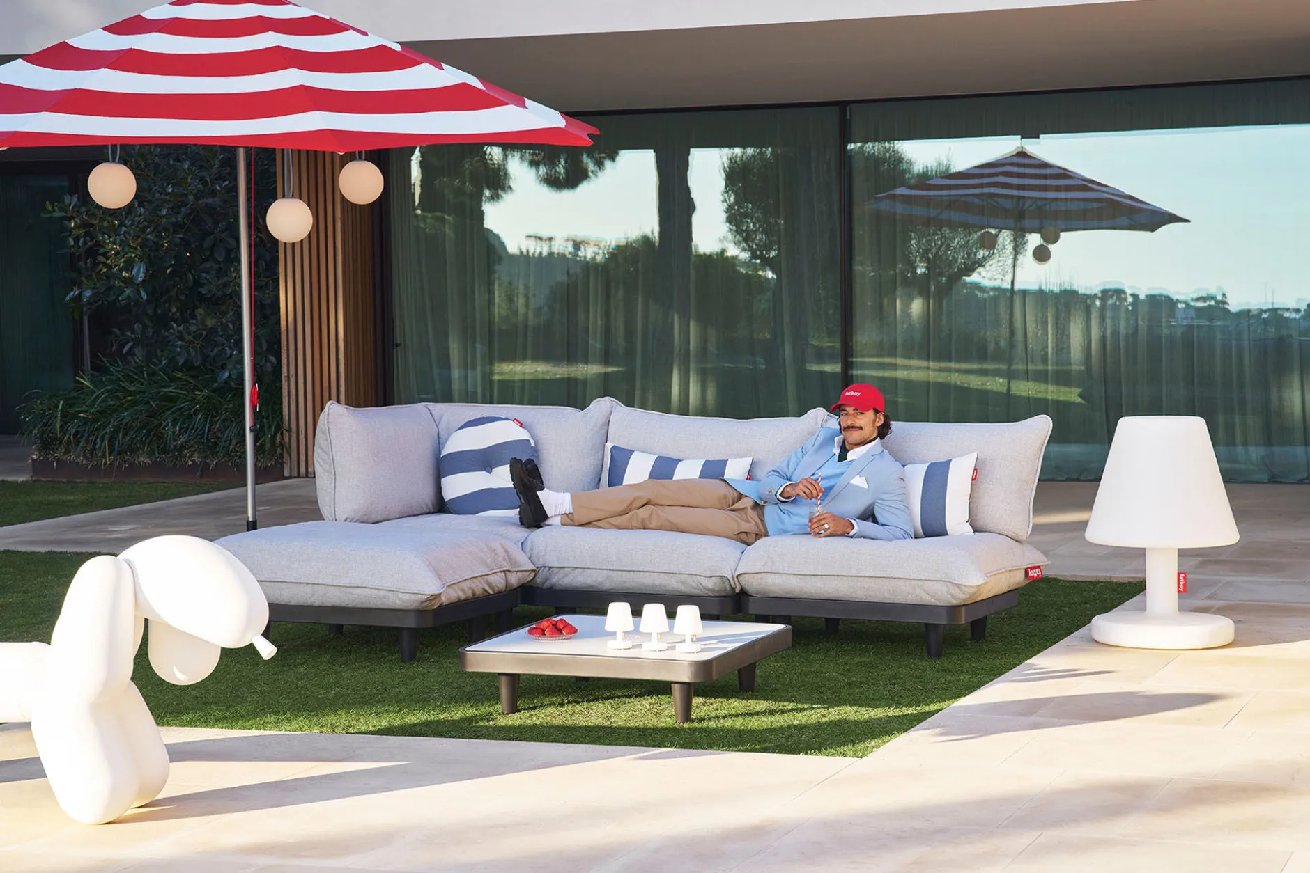 Paletti Corner Seat Modulare Eck-Loungesessel, grau, 100x100x90 cm