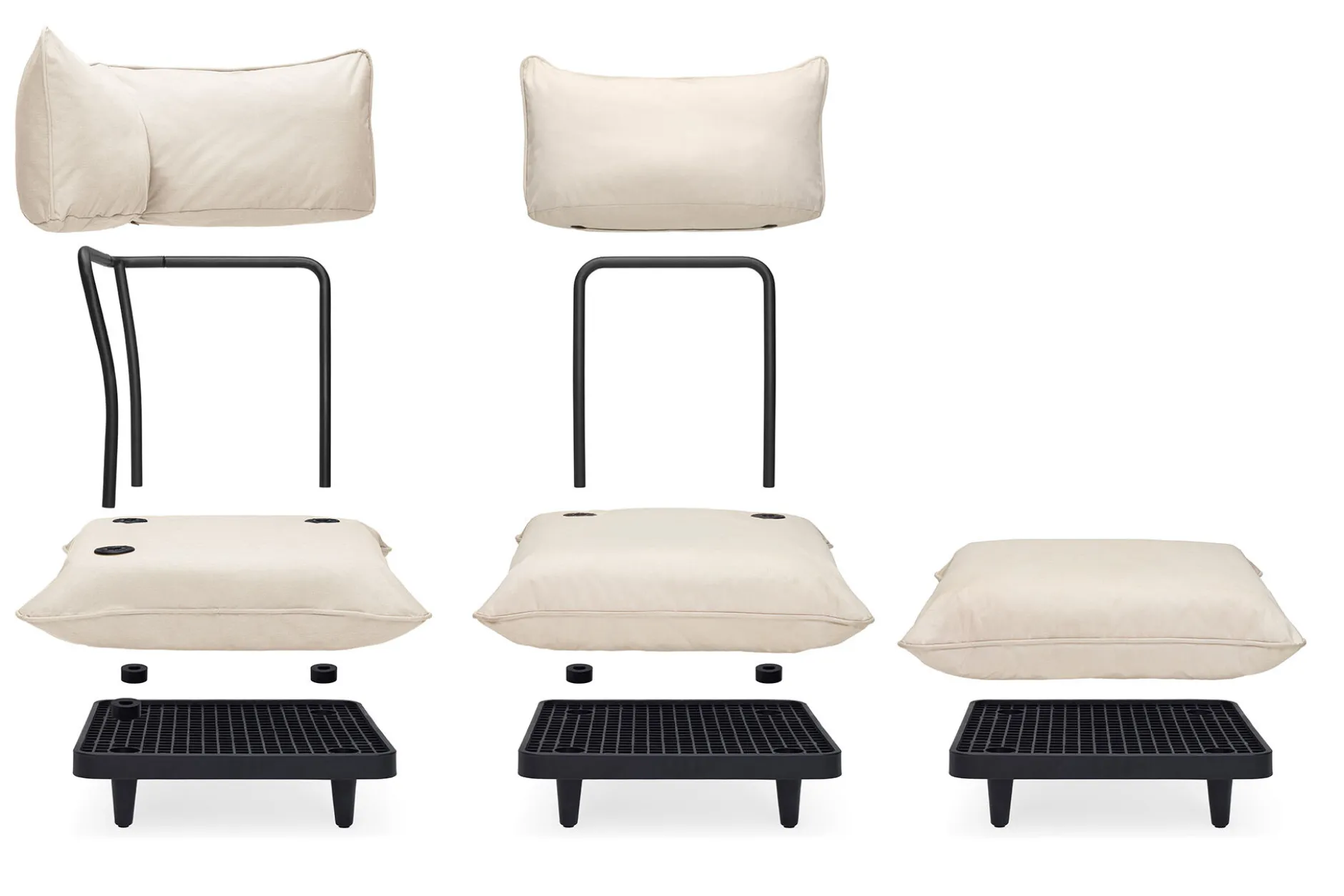 Paletti Corner Seat Modulare Eck-Loungesessel, beige, 100x100x90 cm