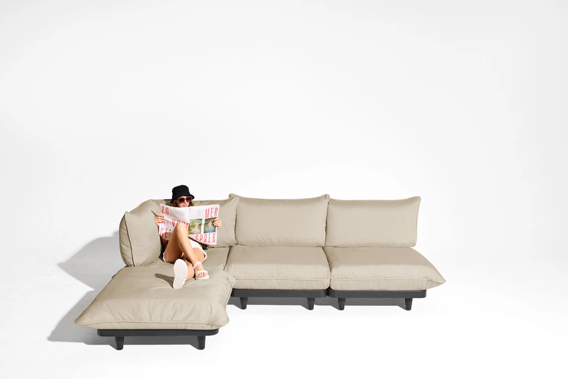 Paletti Corner Seat Royal Modulare Eck-Loungesessel, beige, 100x100x90 cm