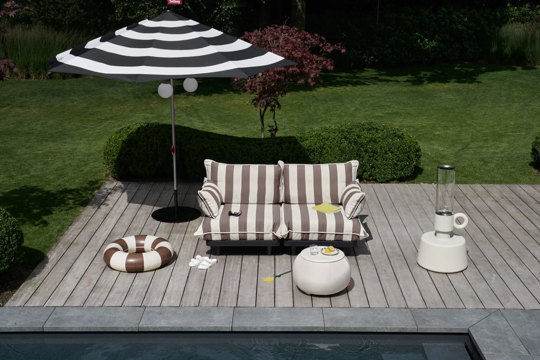 Paletti Hocker Modulare Outdoor-Hocker, braun, 100x100x45 cm