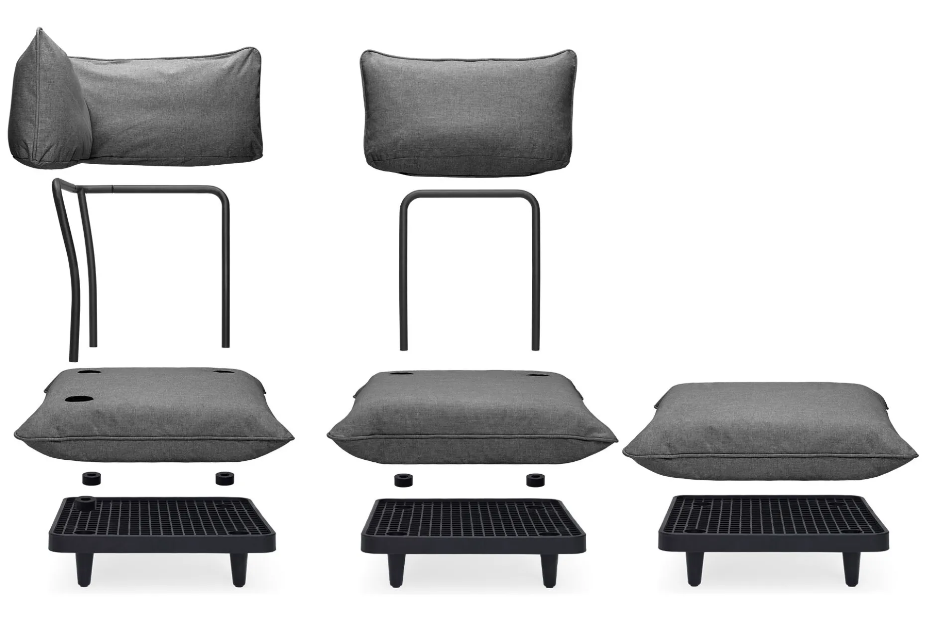 Paletti Lounge Sofa Modulares Outdoor-Loungesofa, 190x100x90 cm