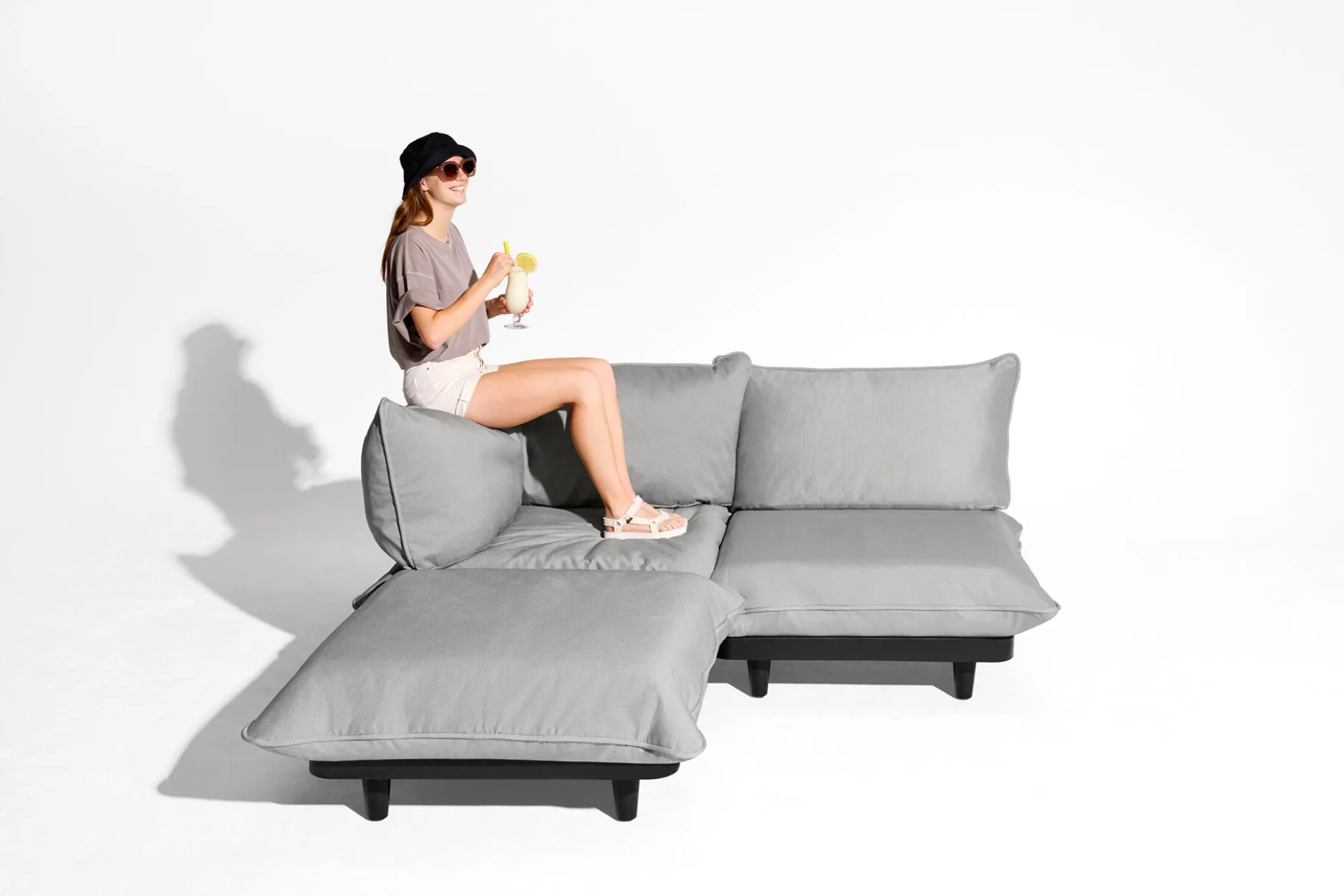 Paletti Seat Royal Modulares Loungesofa, grau, 100x100x90 cm