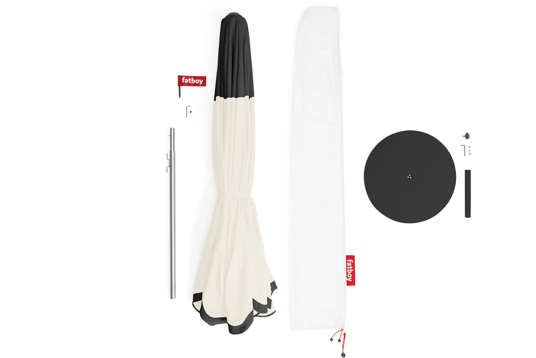 Pensol + Base Black Sonnenschirm mit Fuß, 350x350x280 cm