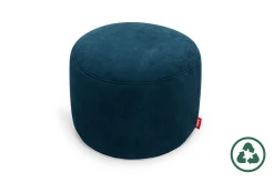 Point Cord Pouf aus Cord, blau, 50x50x35 cm