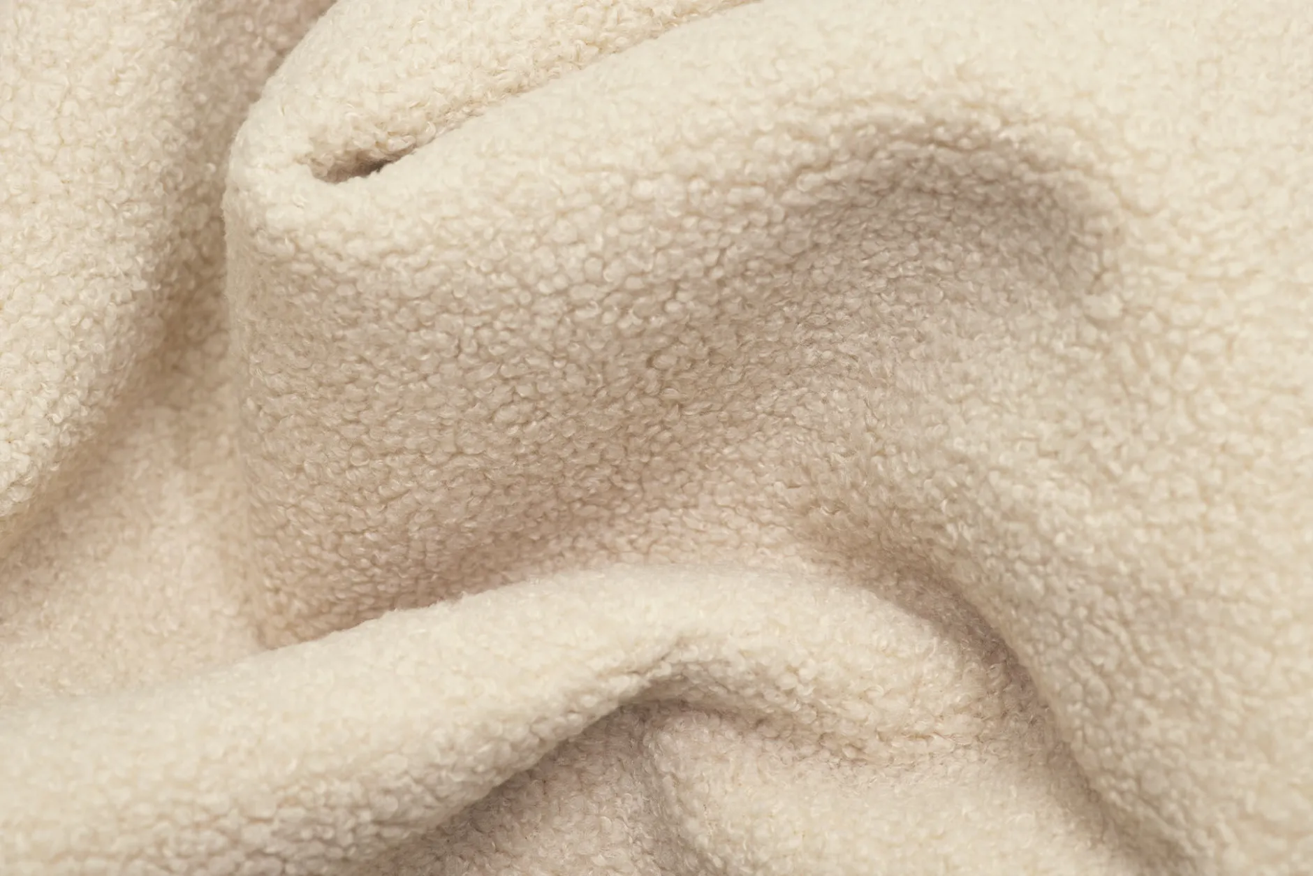Point Large Sherpa Großer Indoor-Pouf, beige, 70x70x40 cm