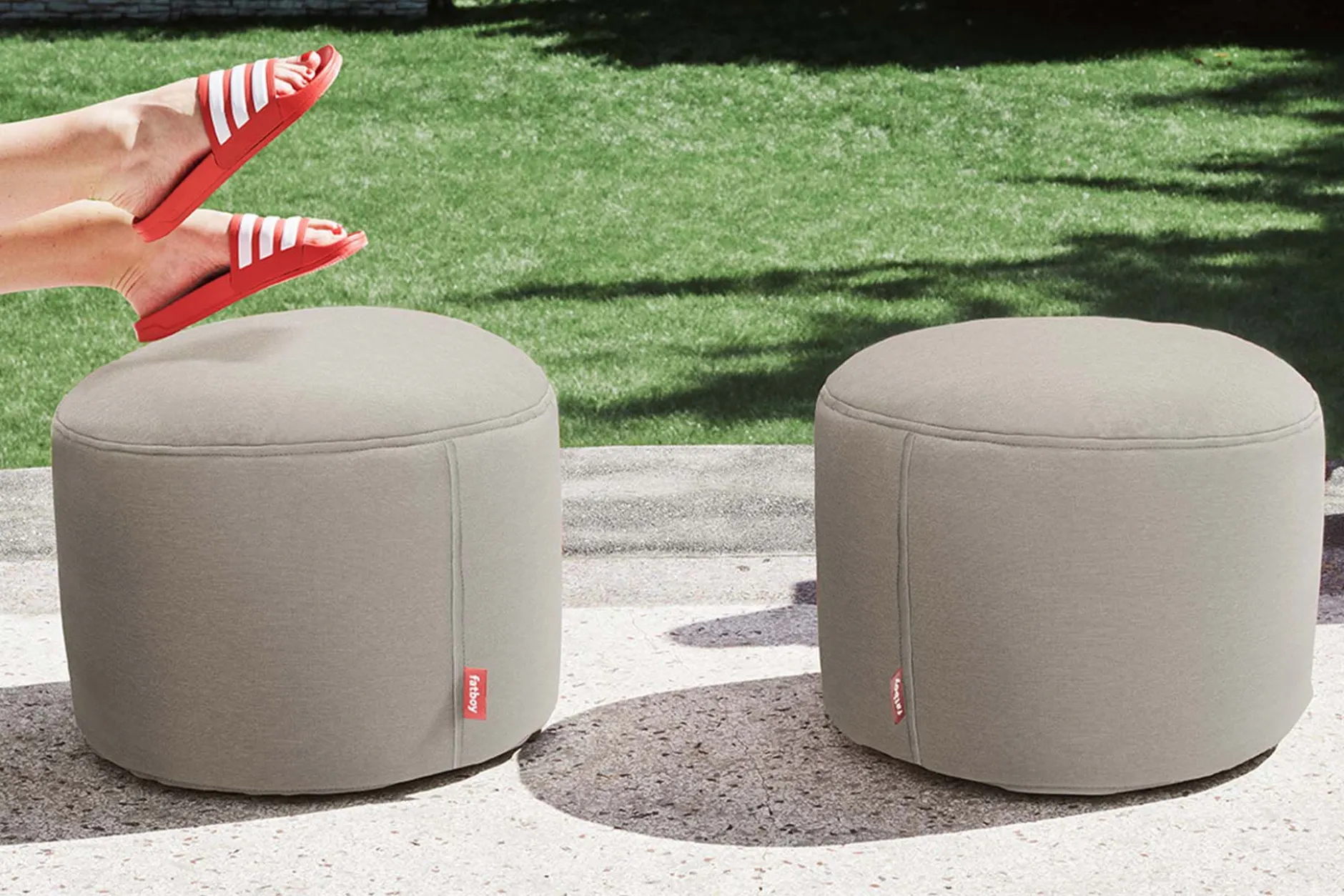Point Outdoor Outdoor-Pouf, grau, 50x50x35 cm
