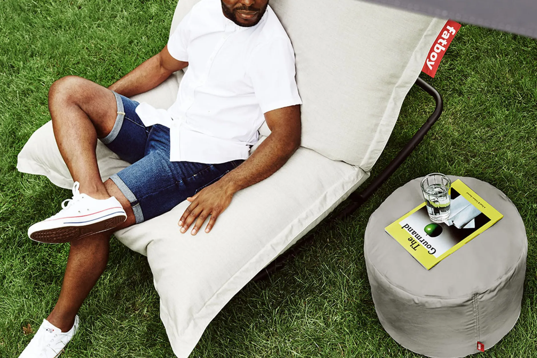 Point Outdoor Outdoor-Pouf, grau, 50x50x35 cm