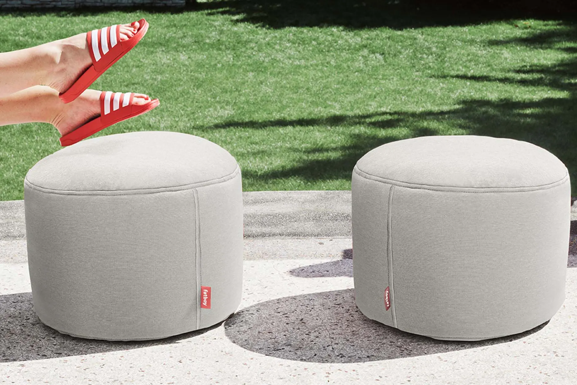 Point Outdoor Outdoor-Pouf, grau, 50x50x35 cm