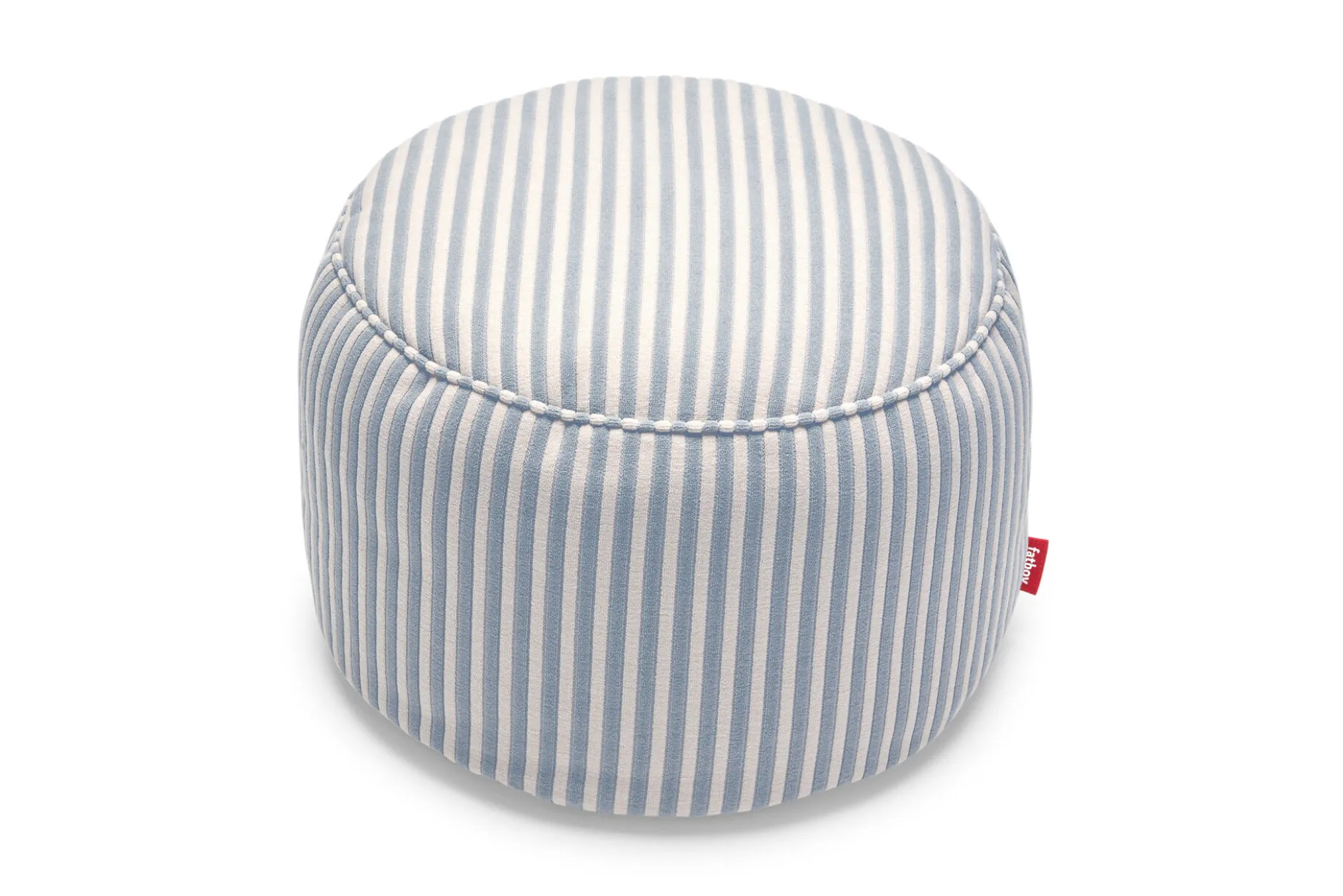 Point Terry Frottee-Pouf, blau, 50x50x35 cm