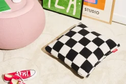 Square Pillow Teddy Kissen aus superweichem Teddy-Stoff, weiß, 50x50 cm