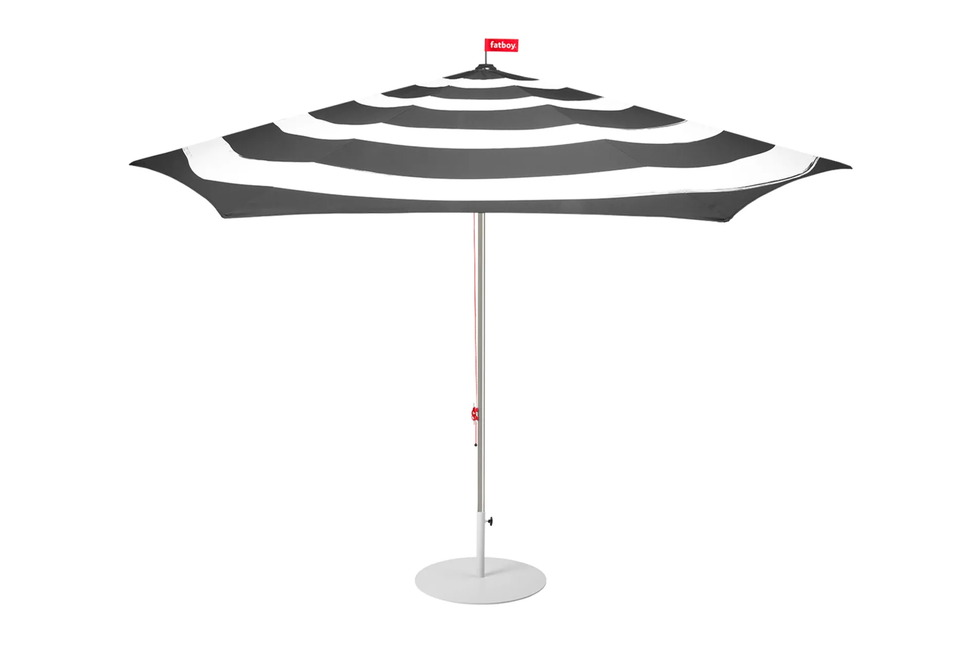 Stripesol + Base Light Grey Sonnenschirm mit Fuß, 350x350x280 cm