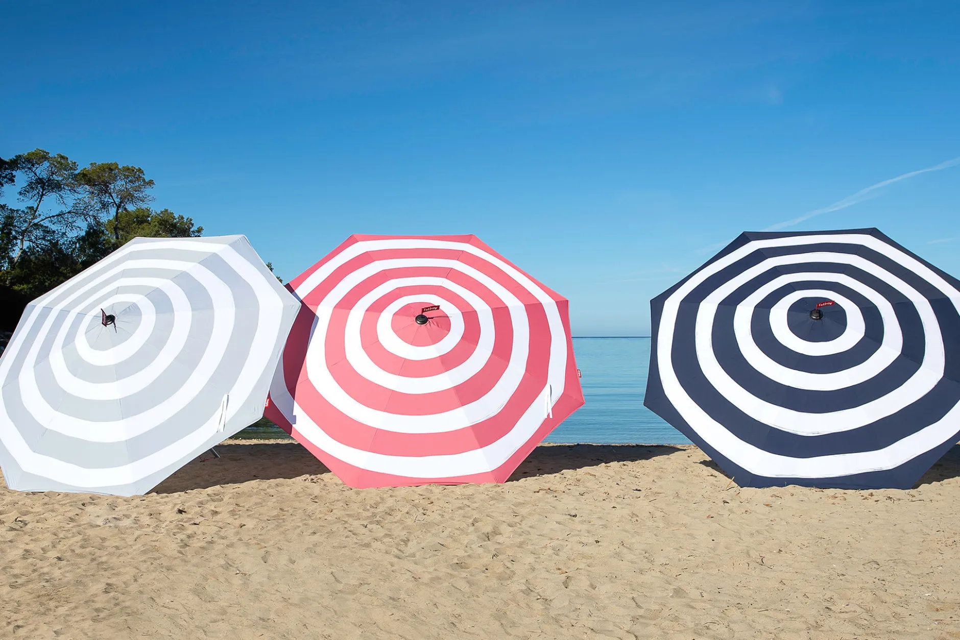 Stripesol 350 cm Sonnenschirm, rot, 350x350x280 cm