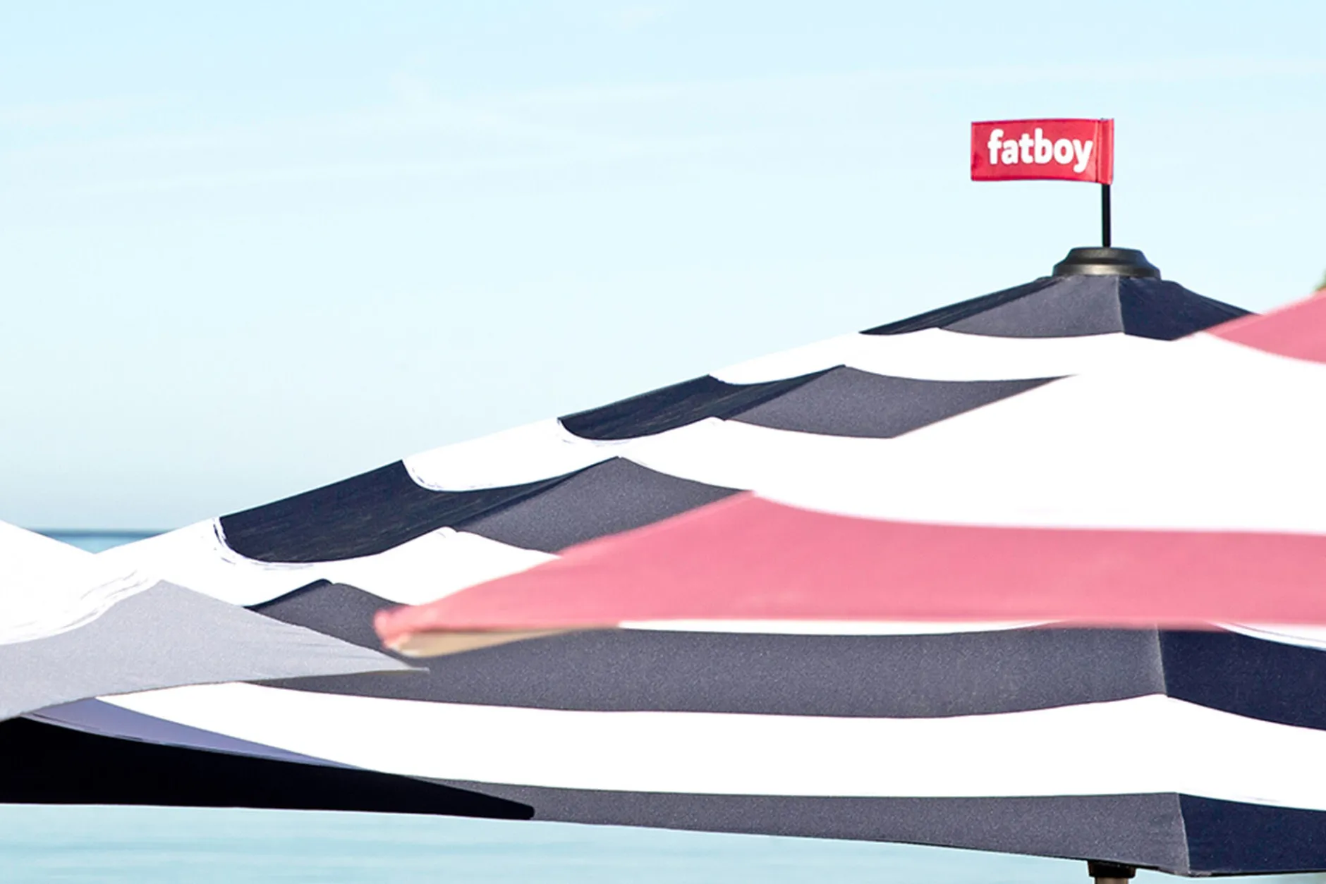 Stripesol 350 cm Sonnenschirm, rot, 350x350x280 cm